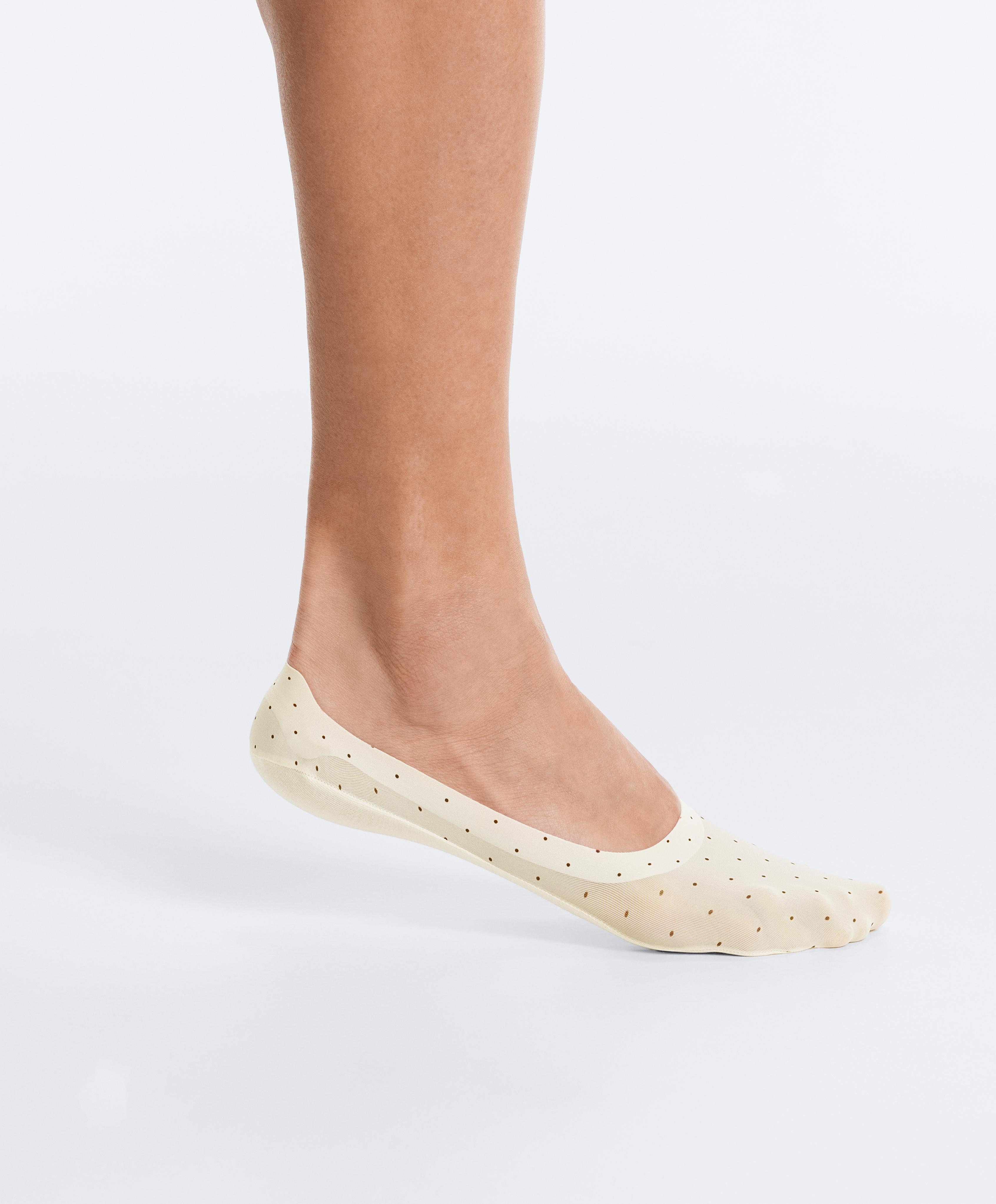 2-pack medium-cut invisible microfibre socks — BROWN