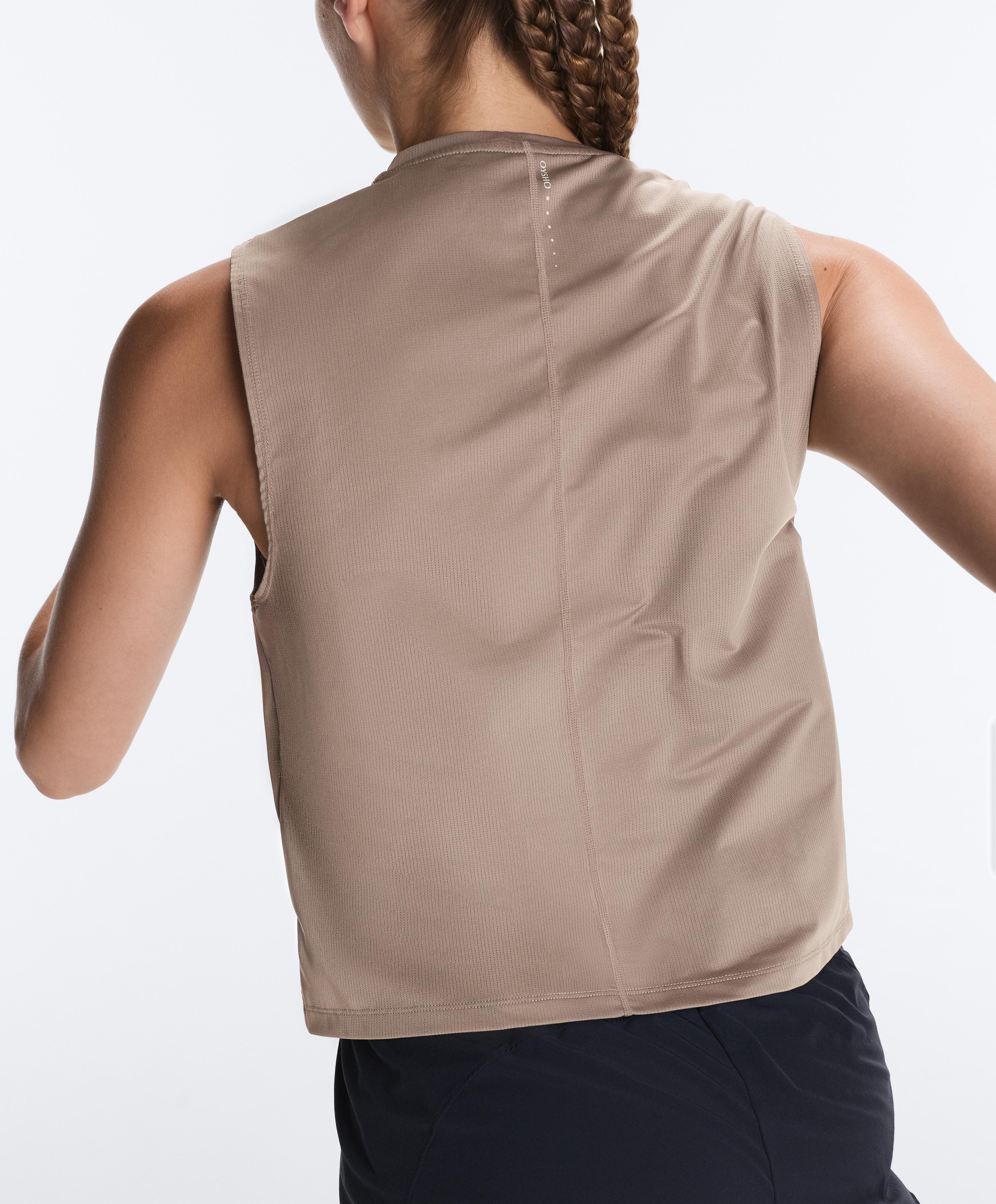 Technical Sleeveless T-shirt — MINK GREY