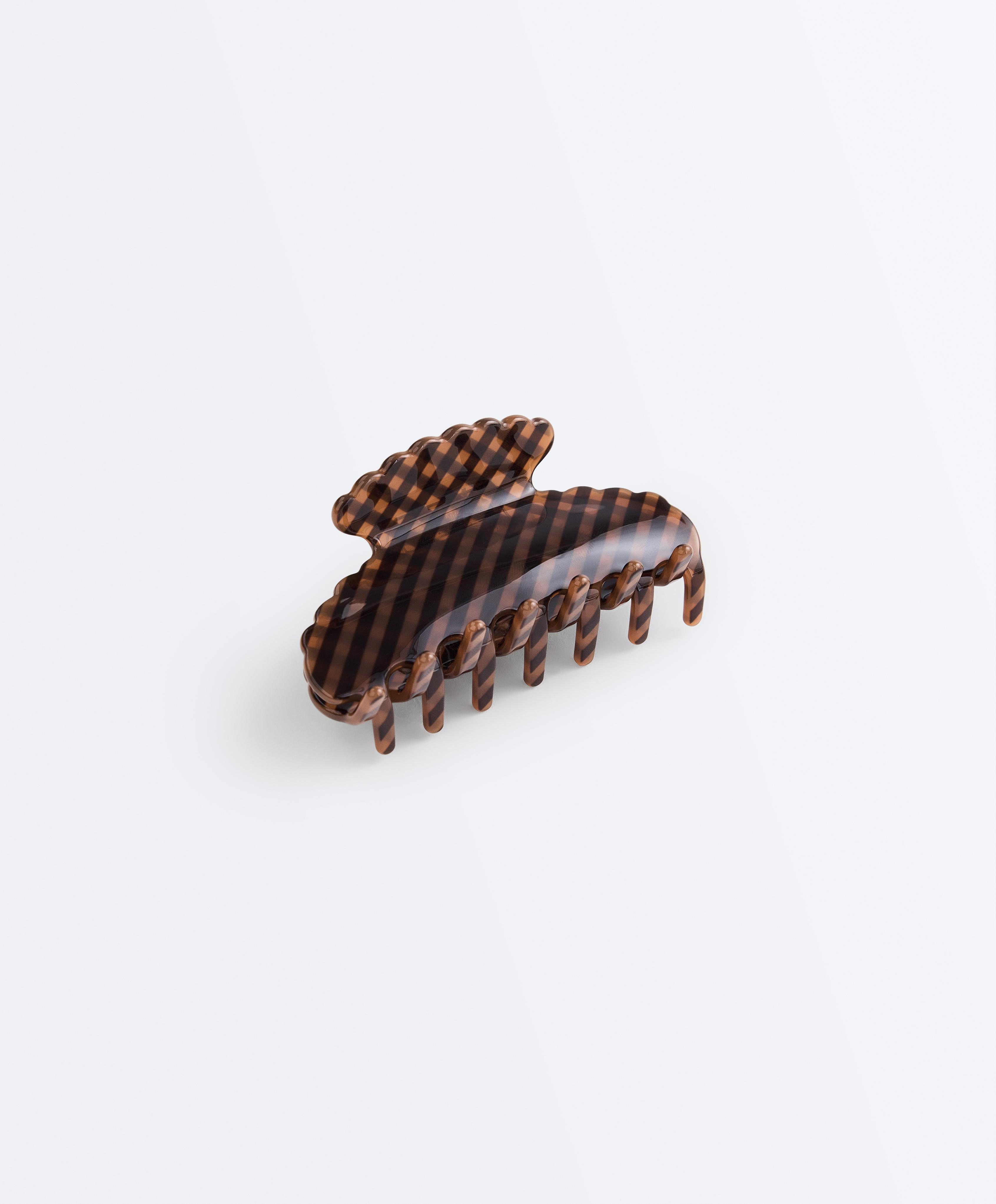 Gingham hair claw — COPPER