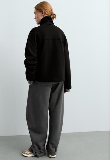 Short 6-button cotton jacket — BLACK 5