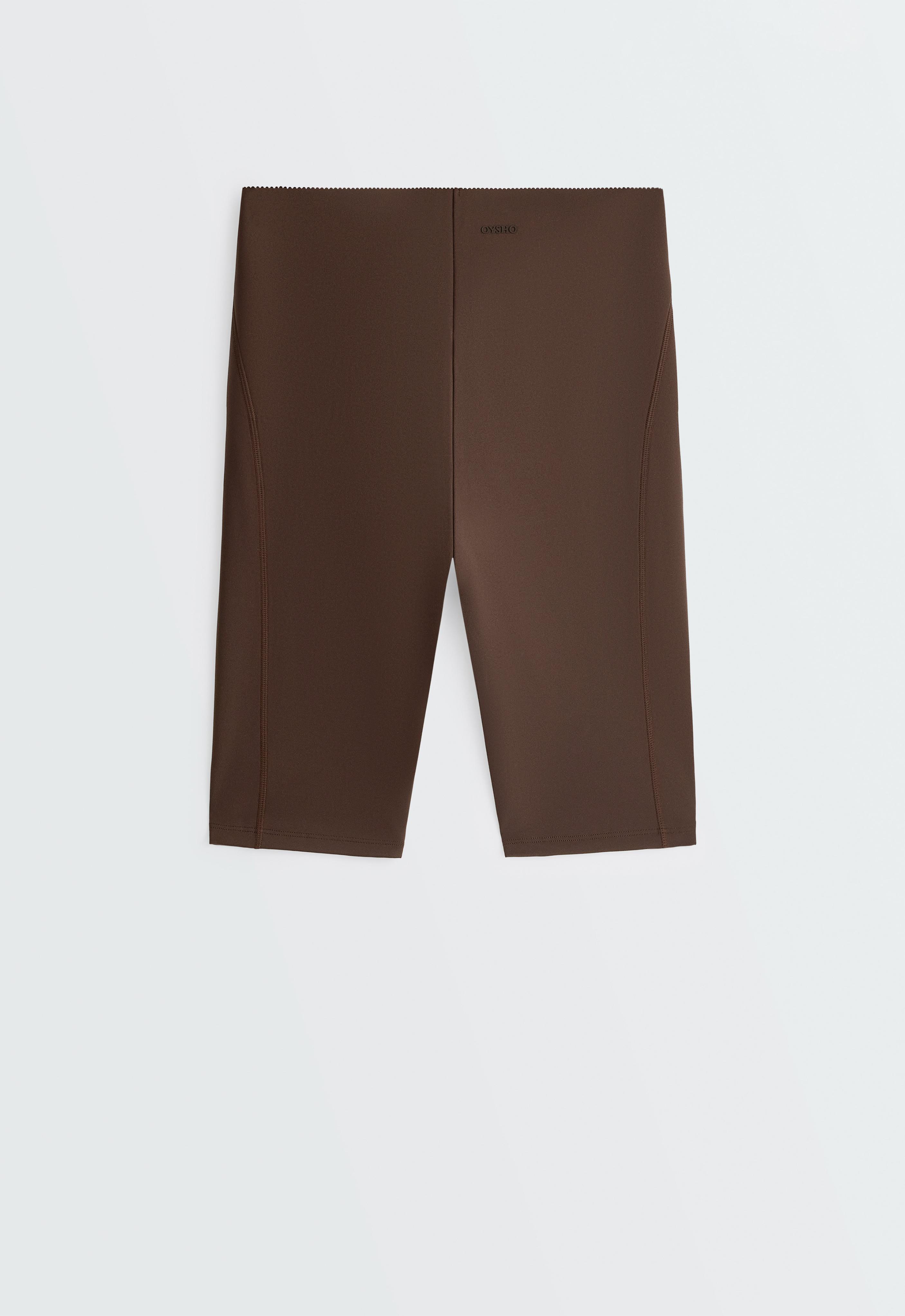High rise Compressive core control 25cm cycle leggings — DARK REDDISH‑BROWN