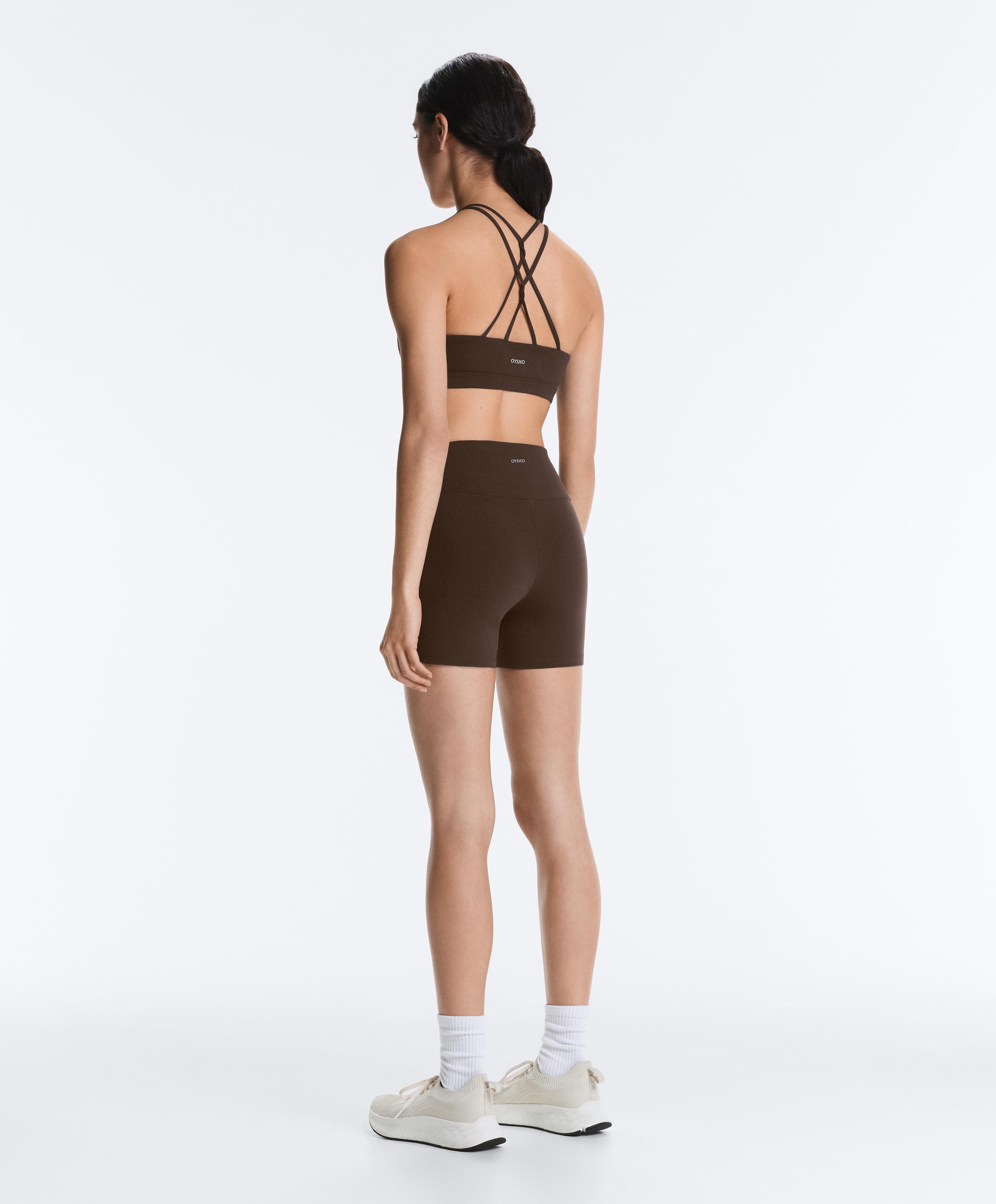 Comfortlux high-waisted 10cm hot pants — DARK BROWN