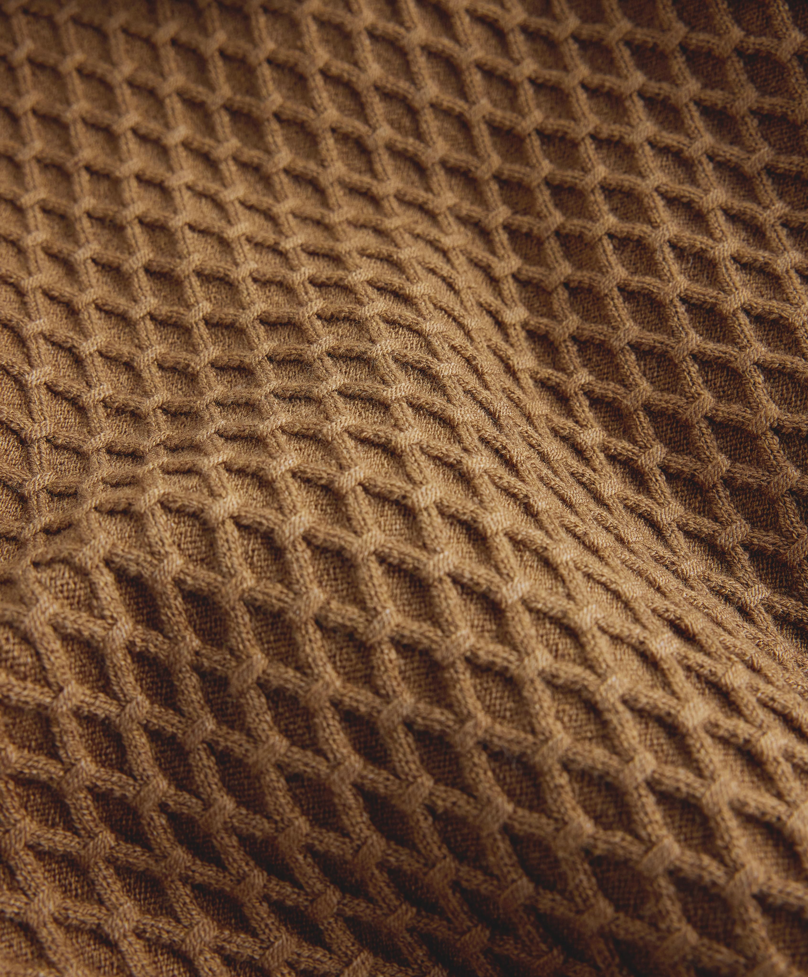 Structured knit hooded jacket — COPPER