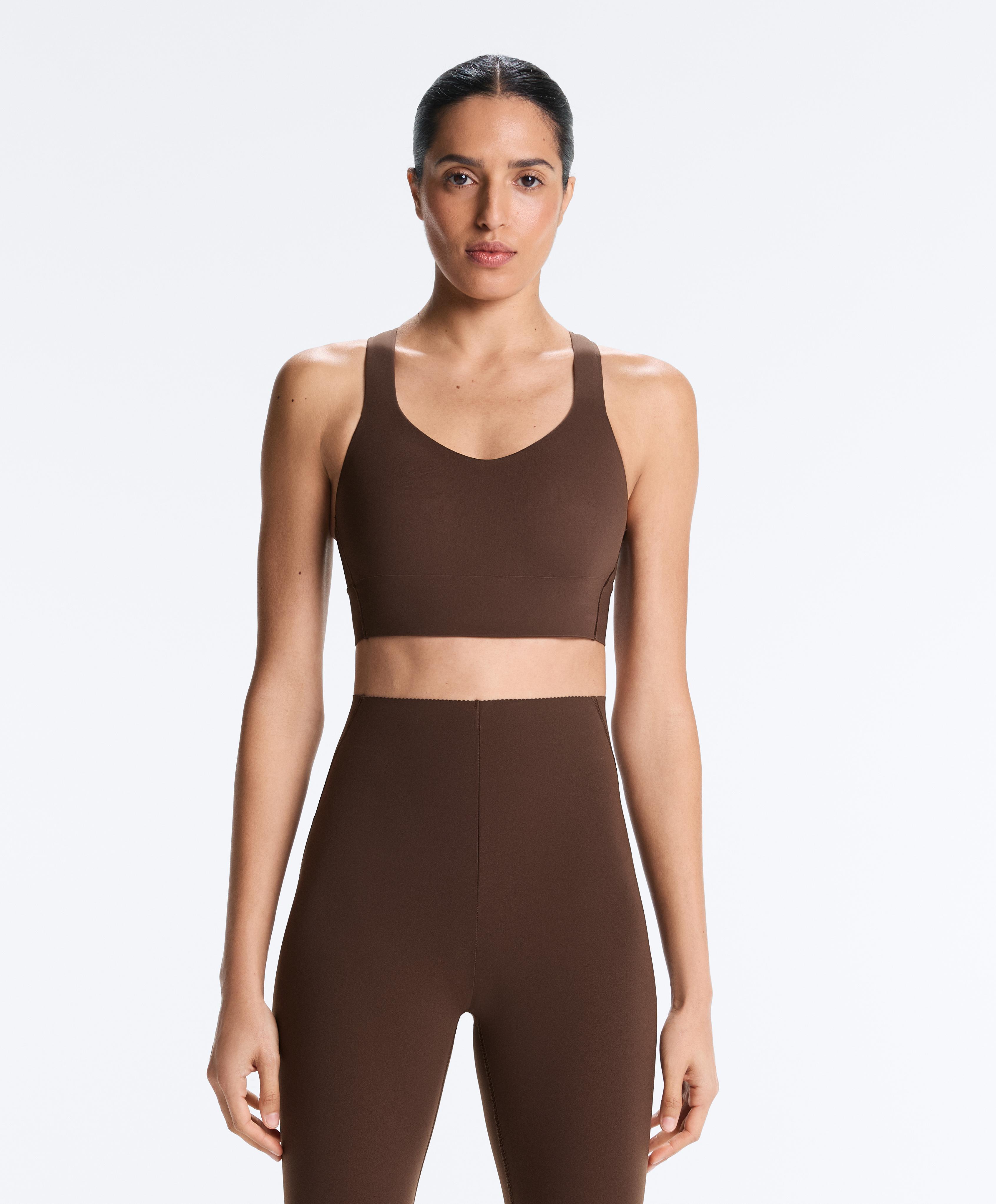 Medium-support Light Touch crossover bra — BROWN