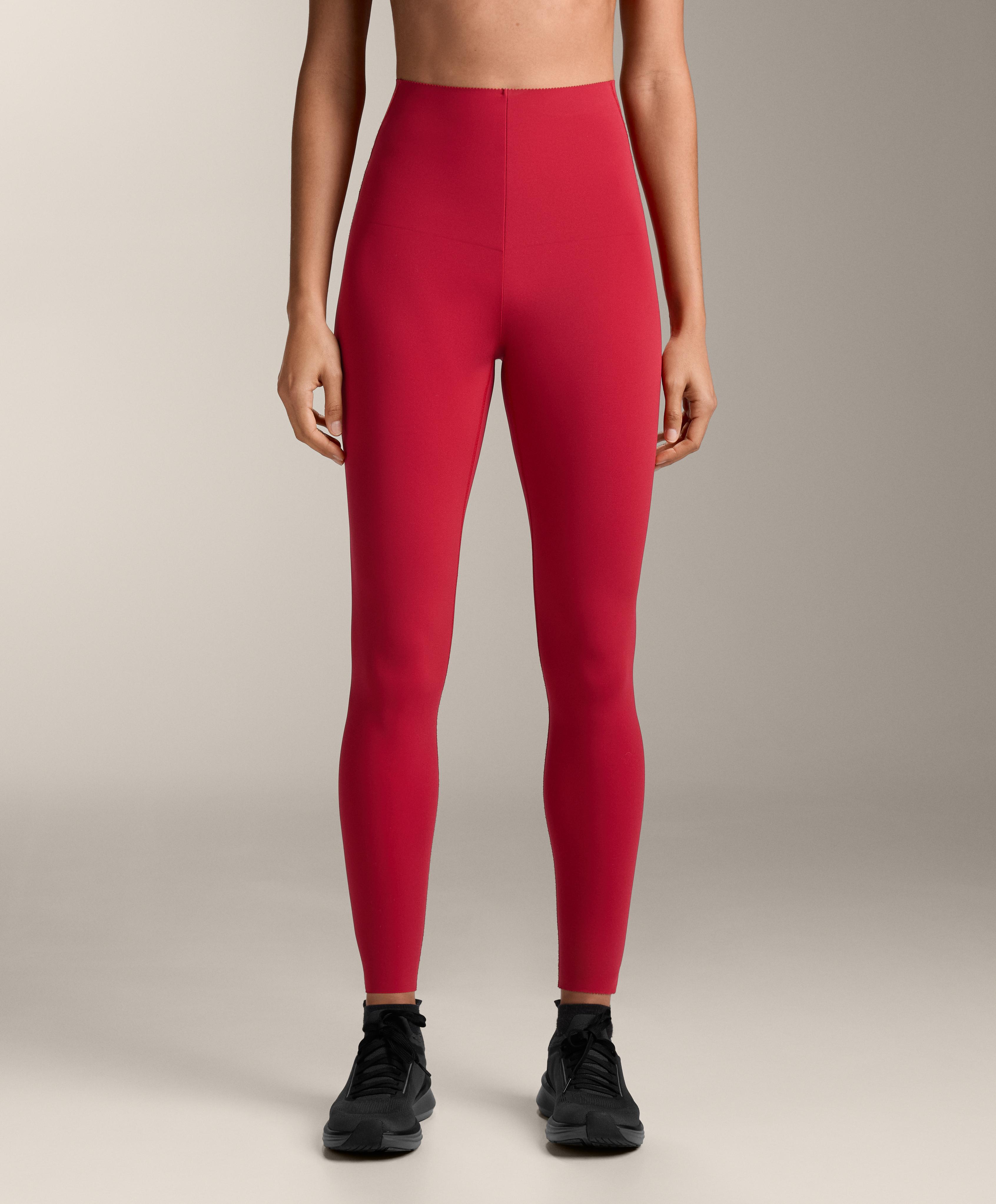 High-rise Compressive core-control ankle-length leggings