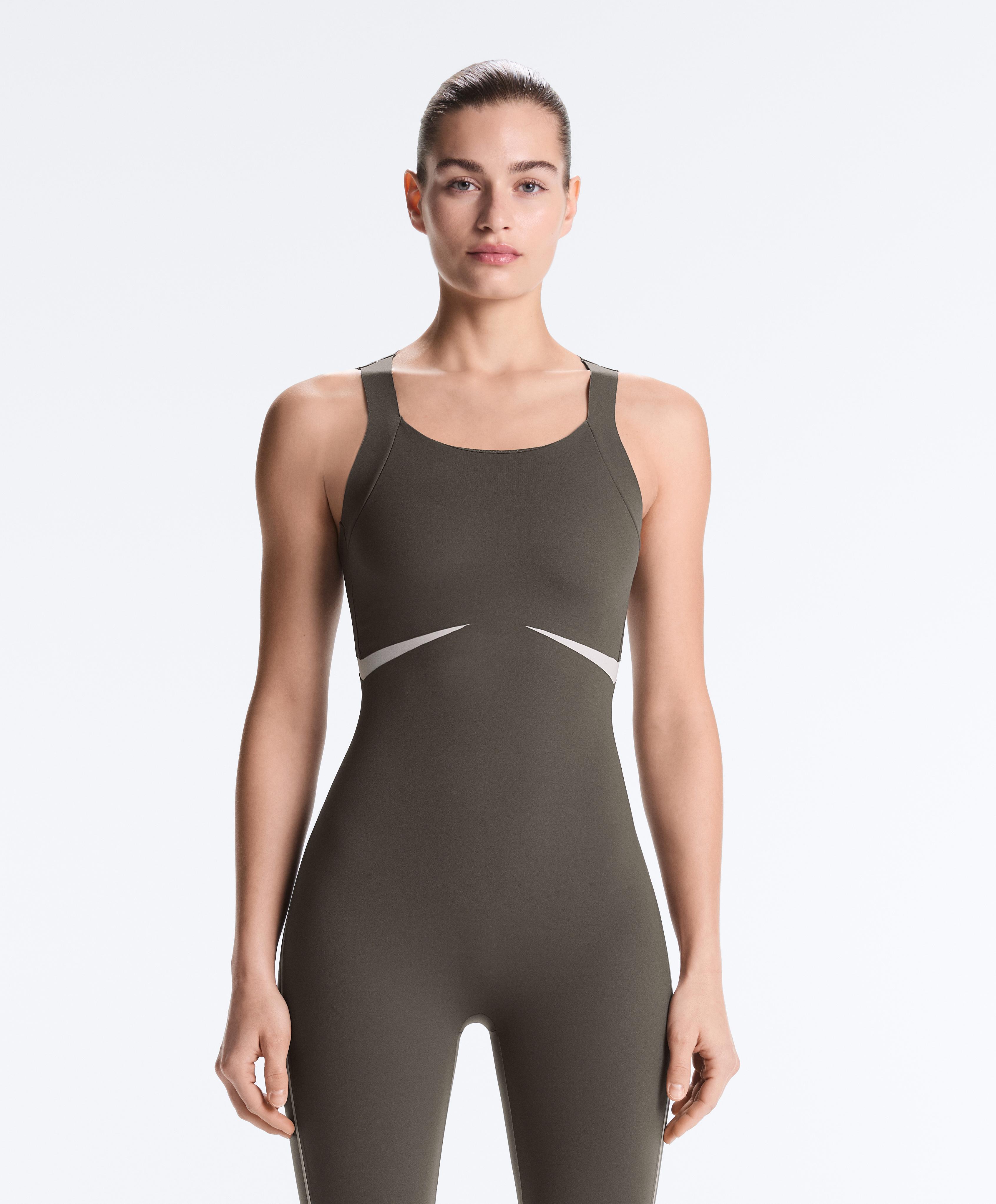 Compressive reflective jumpsuit — CHARCOAL GREY