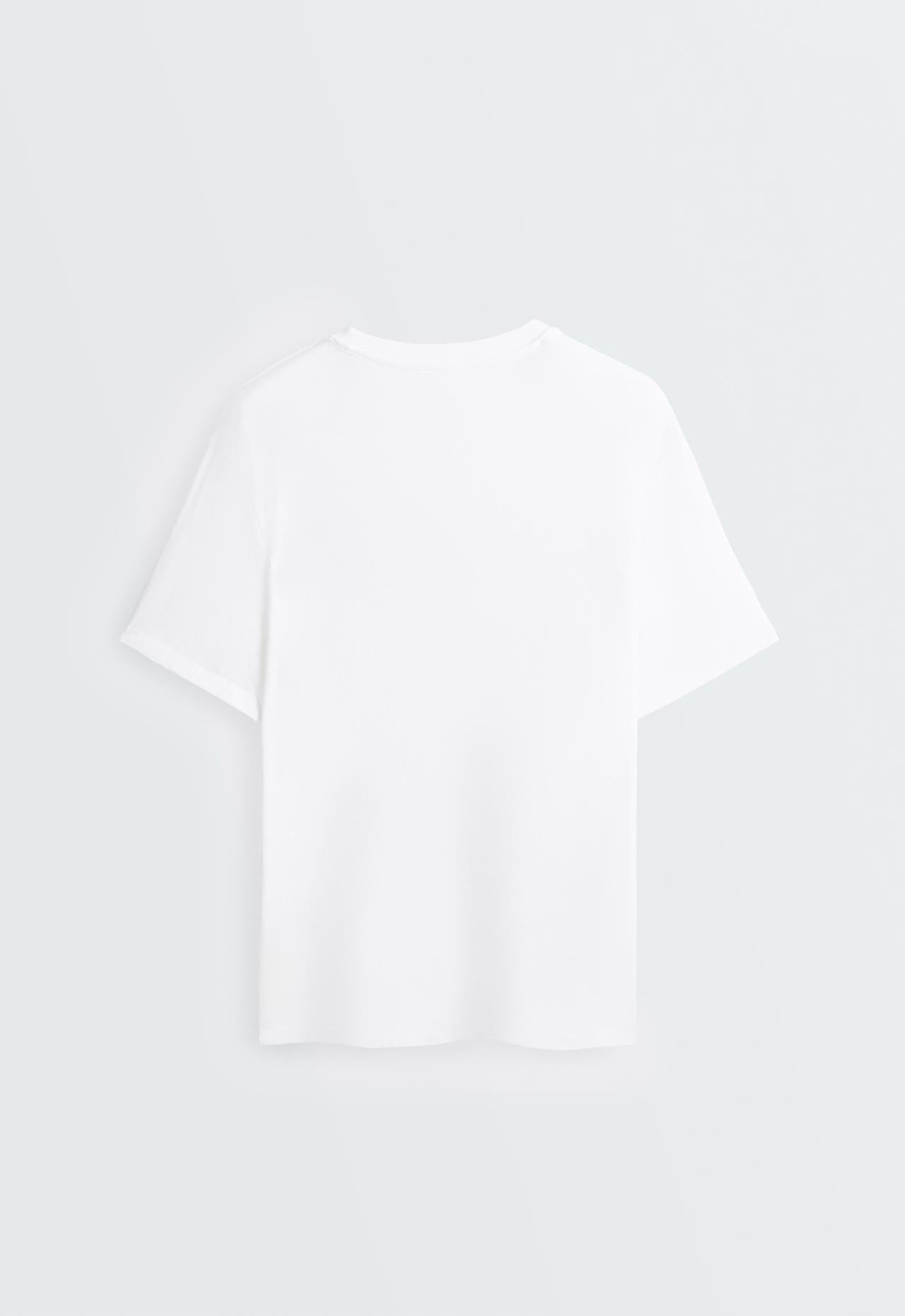 Oversize cotton blend short-sleeved T-shirt — WHITE