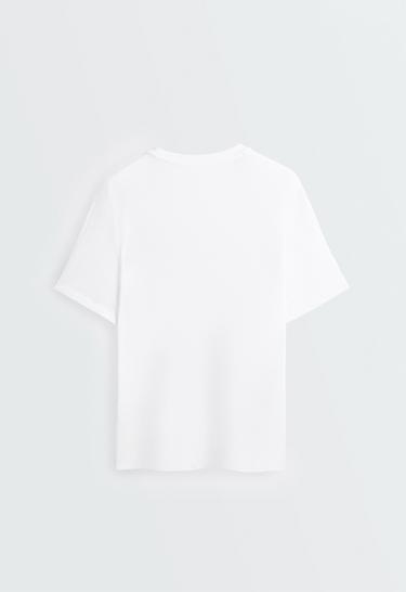 Oversize cotton blend short-sleeved T-shirt — WHITE  6