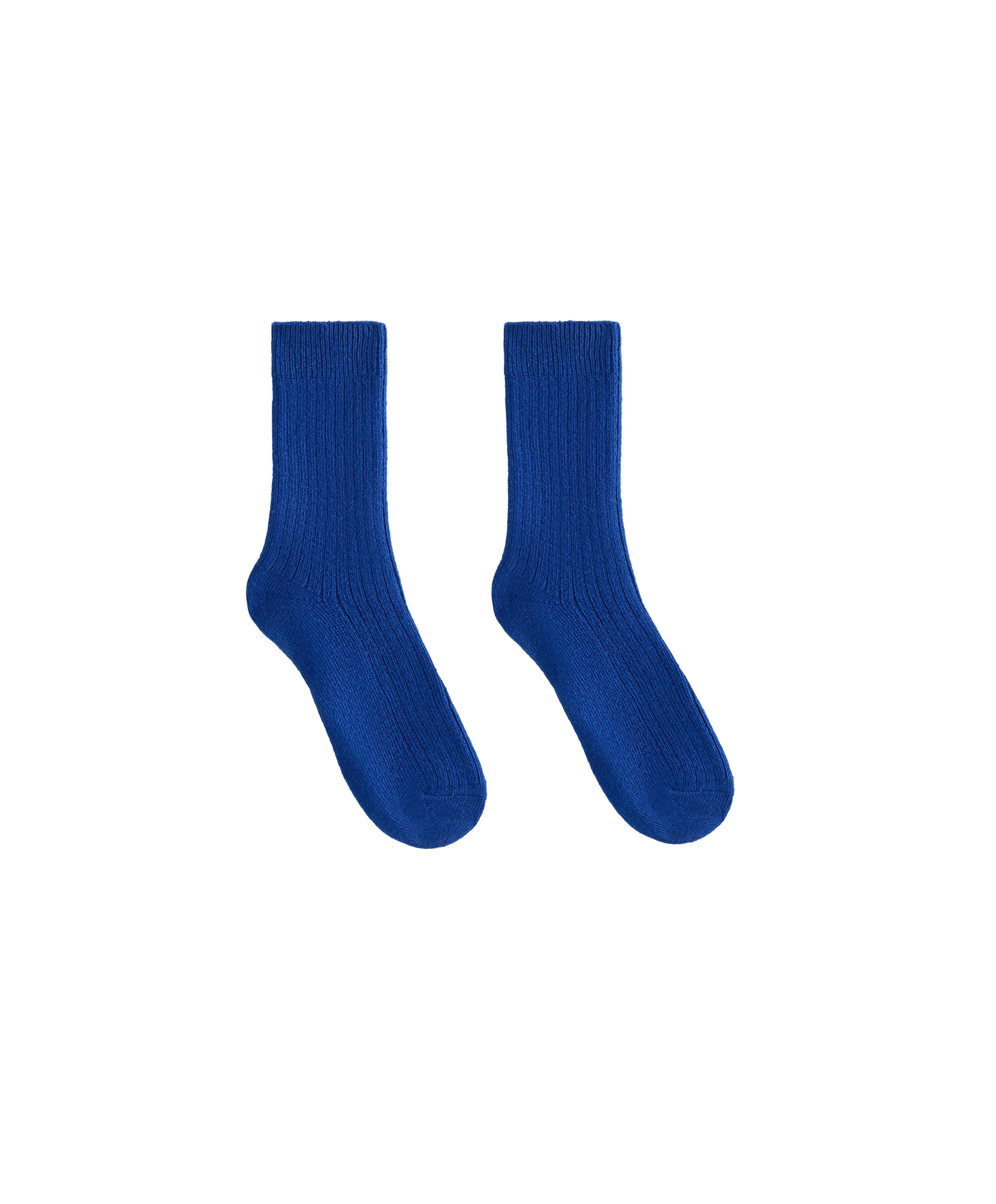 Classic socks 15% cashmere 10% wool — MID-BLUE