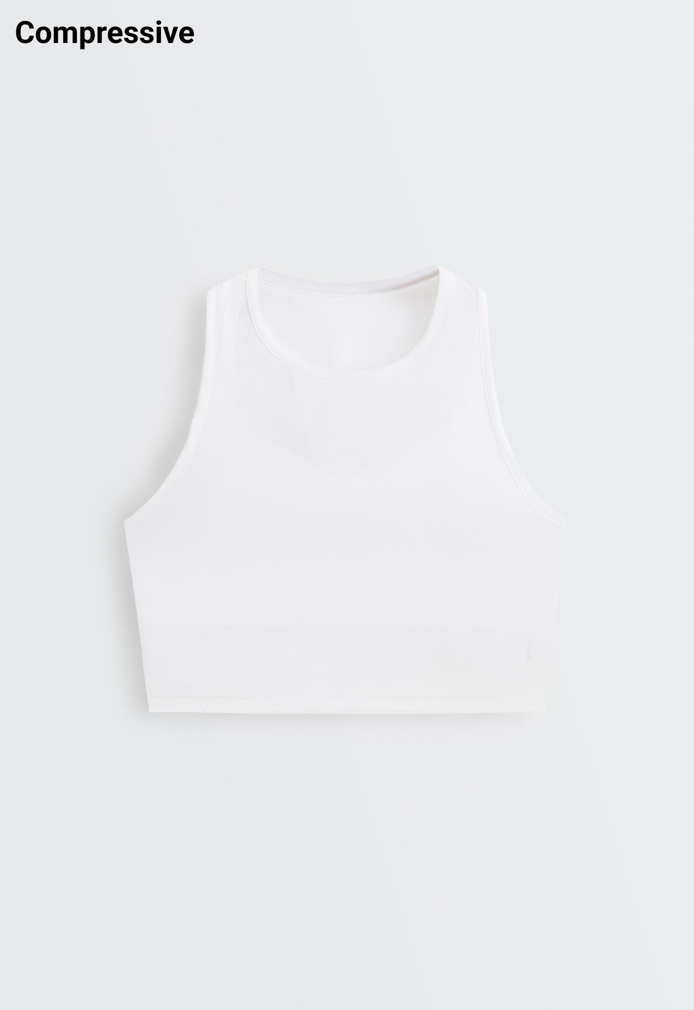 Sheer compressive tank top — WHITE 