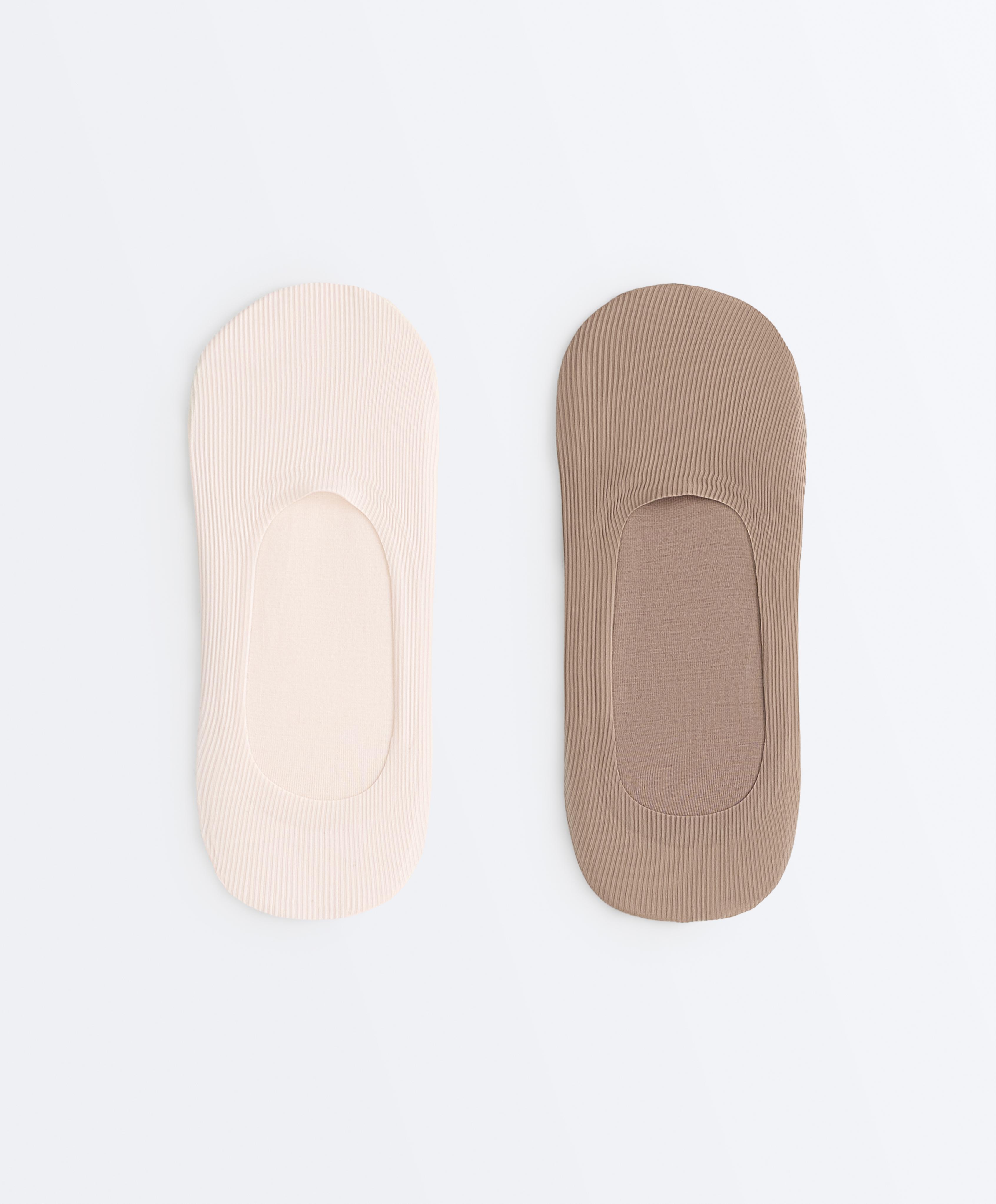 2 pairs of ribbed microfibre medium cut invisible socks 2 pairs of ribbed microfibre medium cut invisible socks