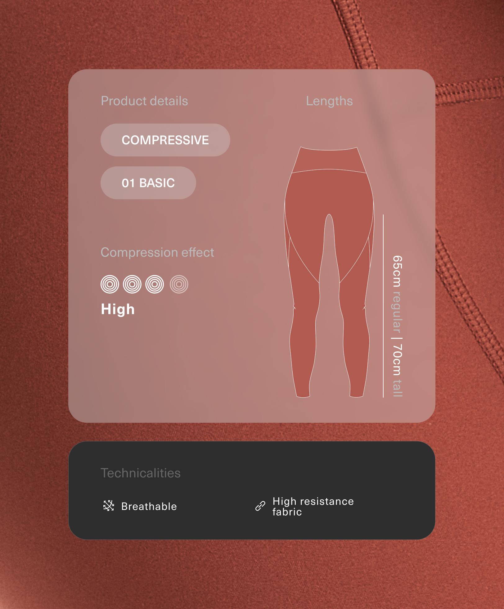 Knöchellange High-Rise Compressive Basic Leggings