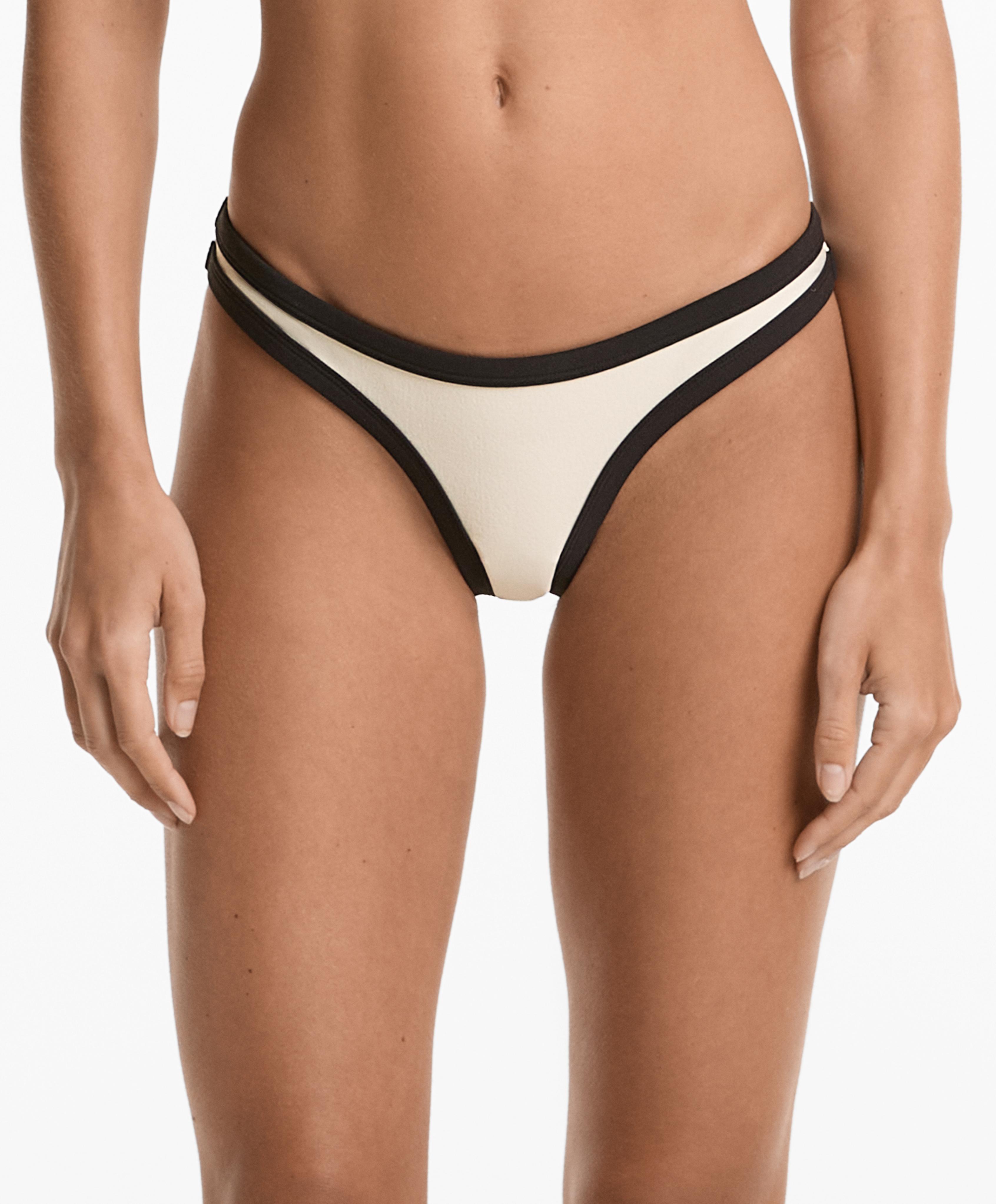 Contrast trim medium-coverage bikini briefs