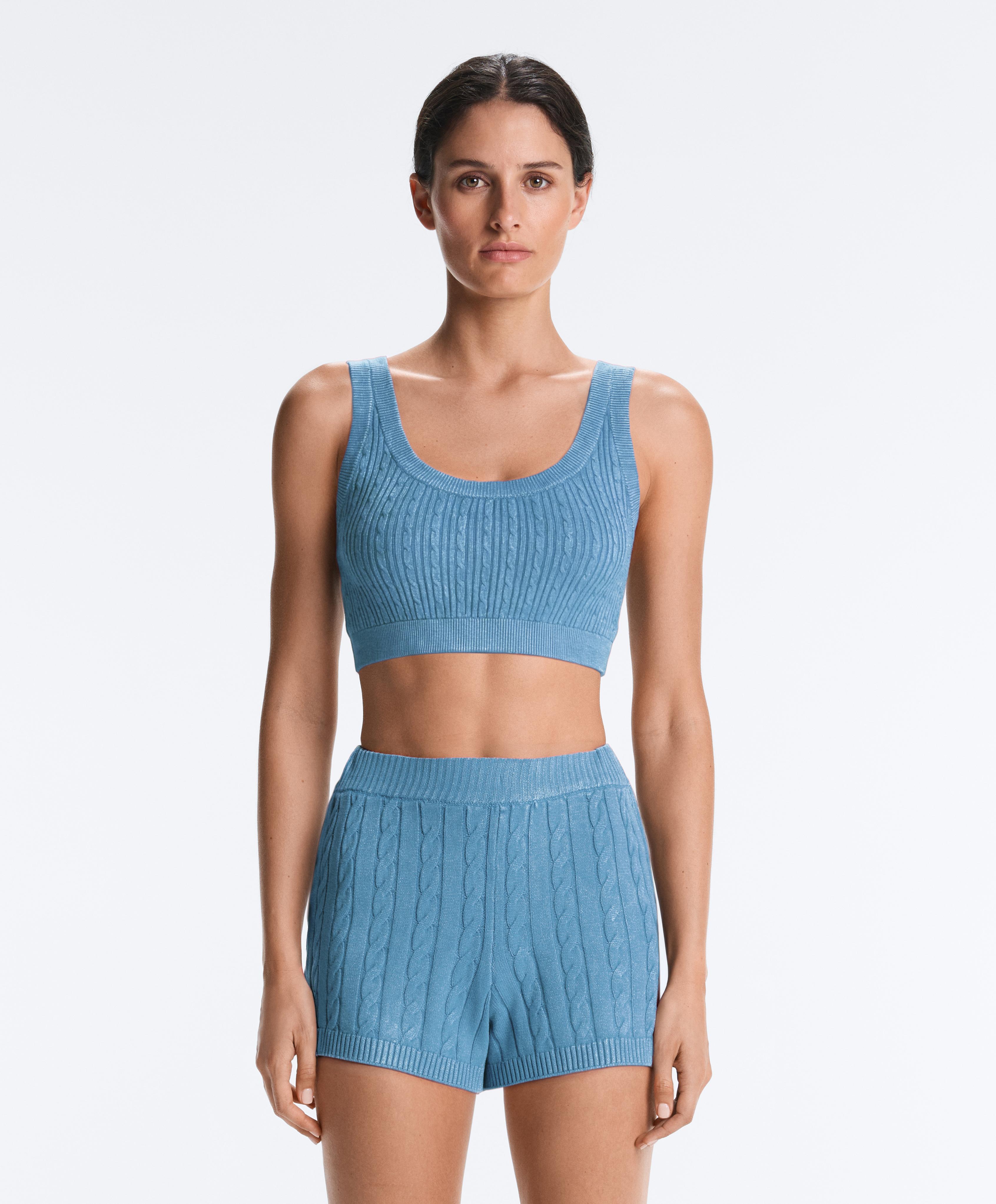 Pantaloncini maglia lavata a trecce Pantaloncini maglia lavata a trecce