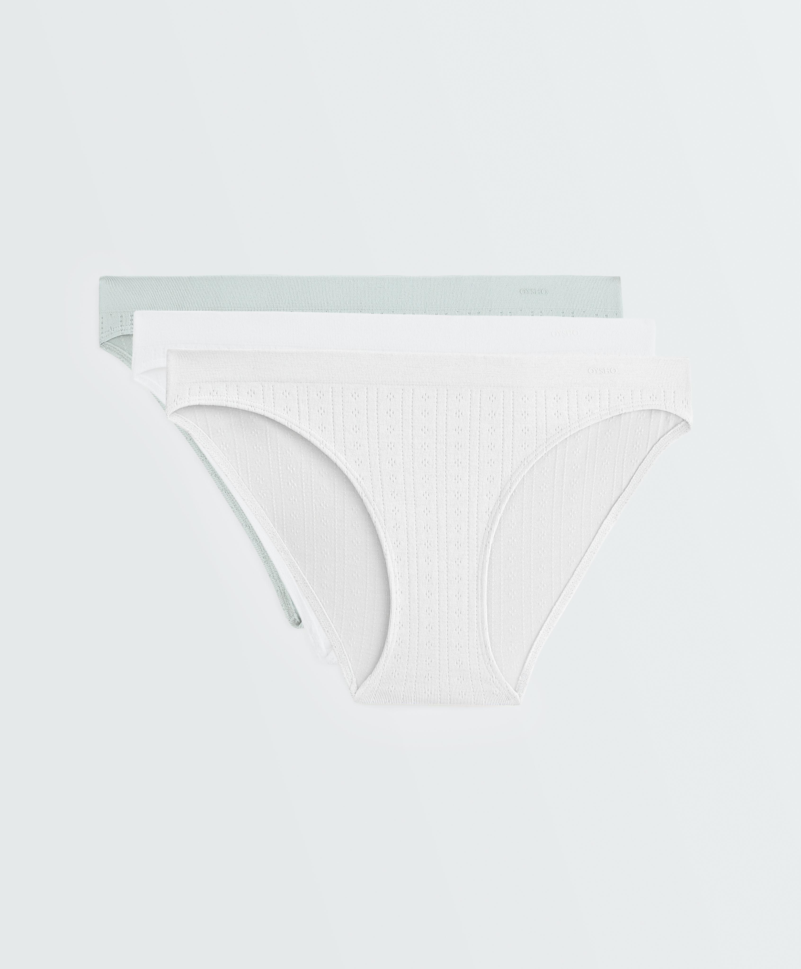 3 seamless soft-touch openwork classic briefs — AQUAMARINE