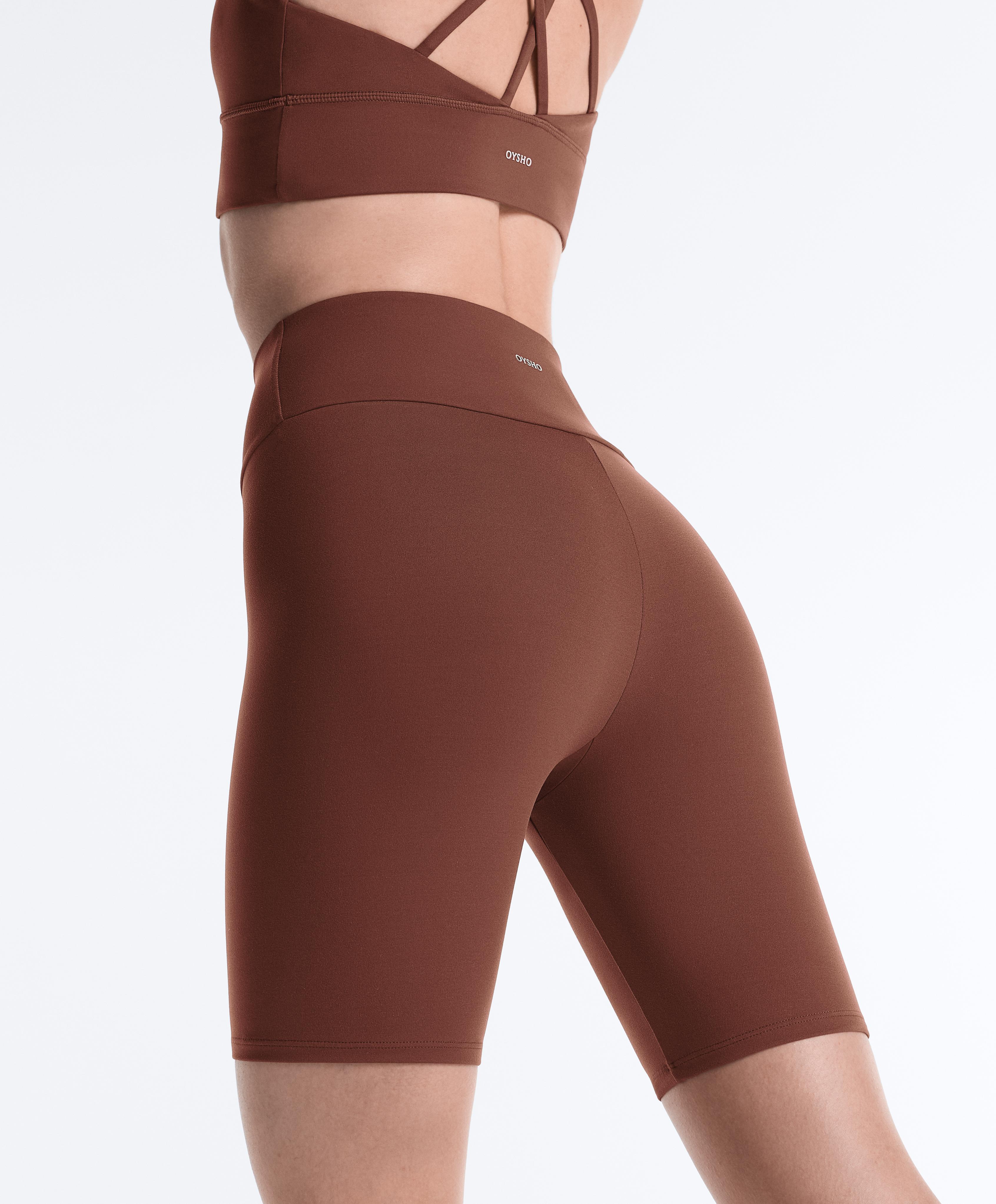 Comfortlux high-rise 20cm biker leggings — TERRACOTTA