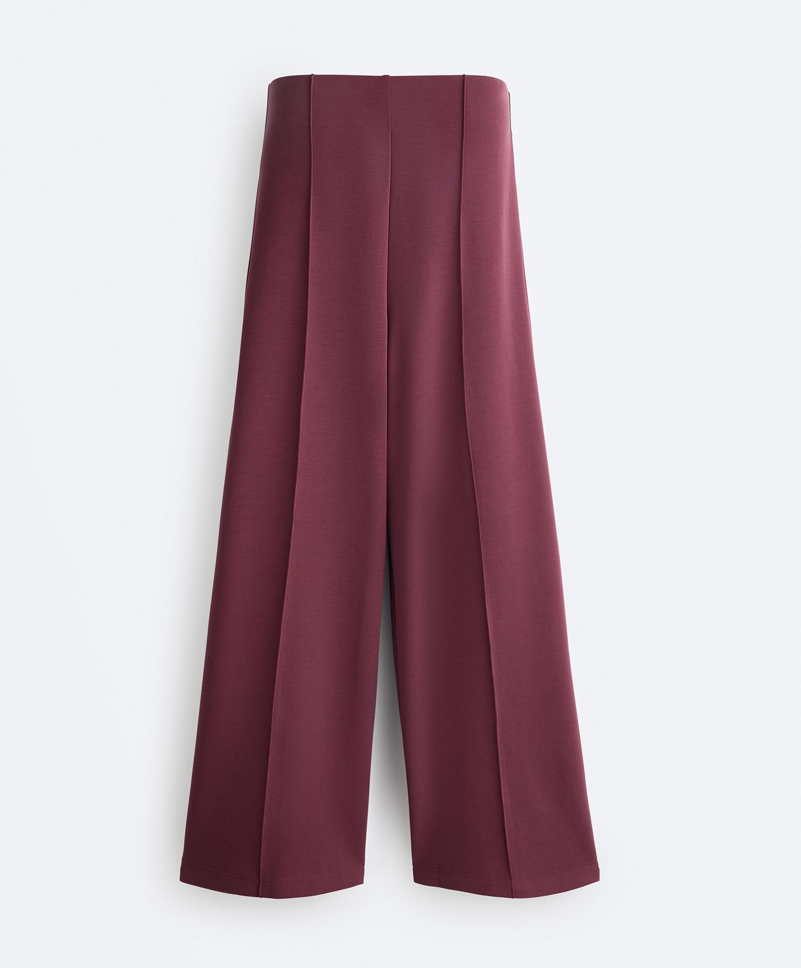 Straight-leg trousers with modal and crease — CHERRY