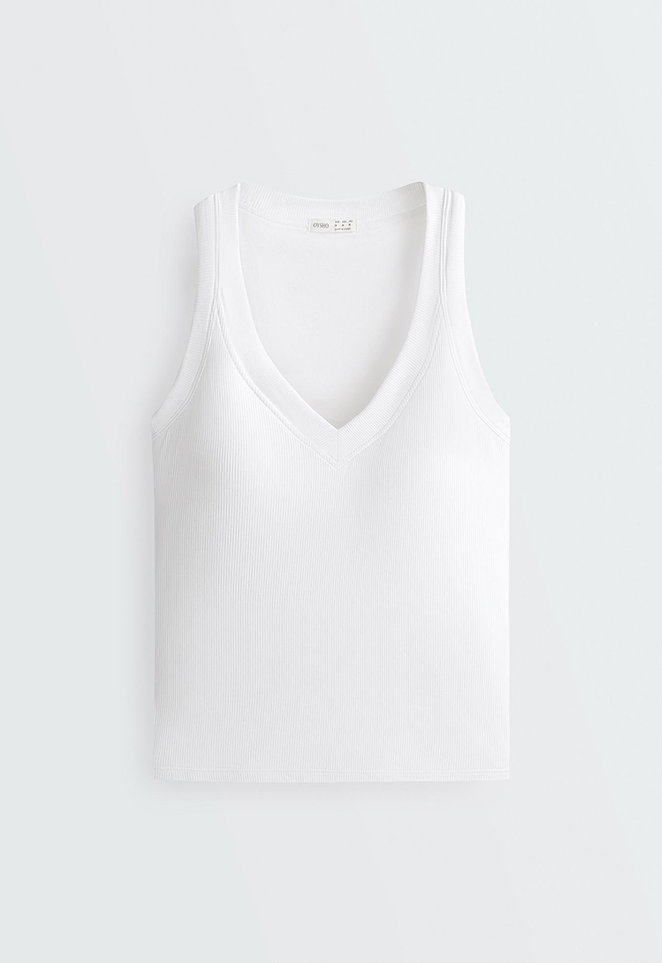 Rib modal blend tank top — WHITE