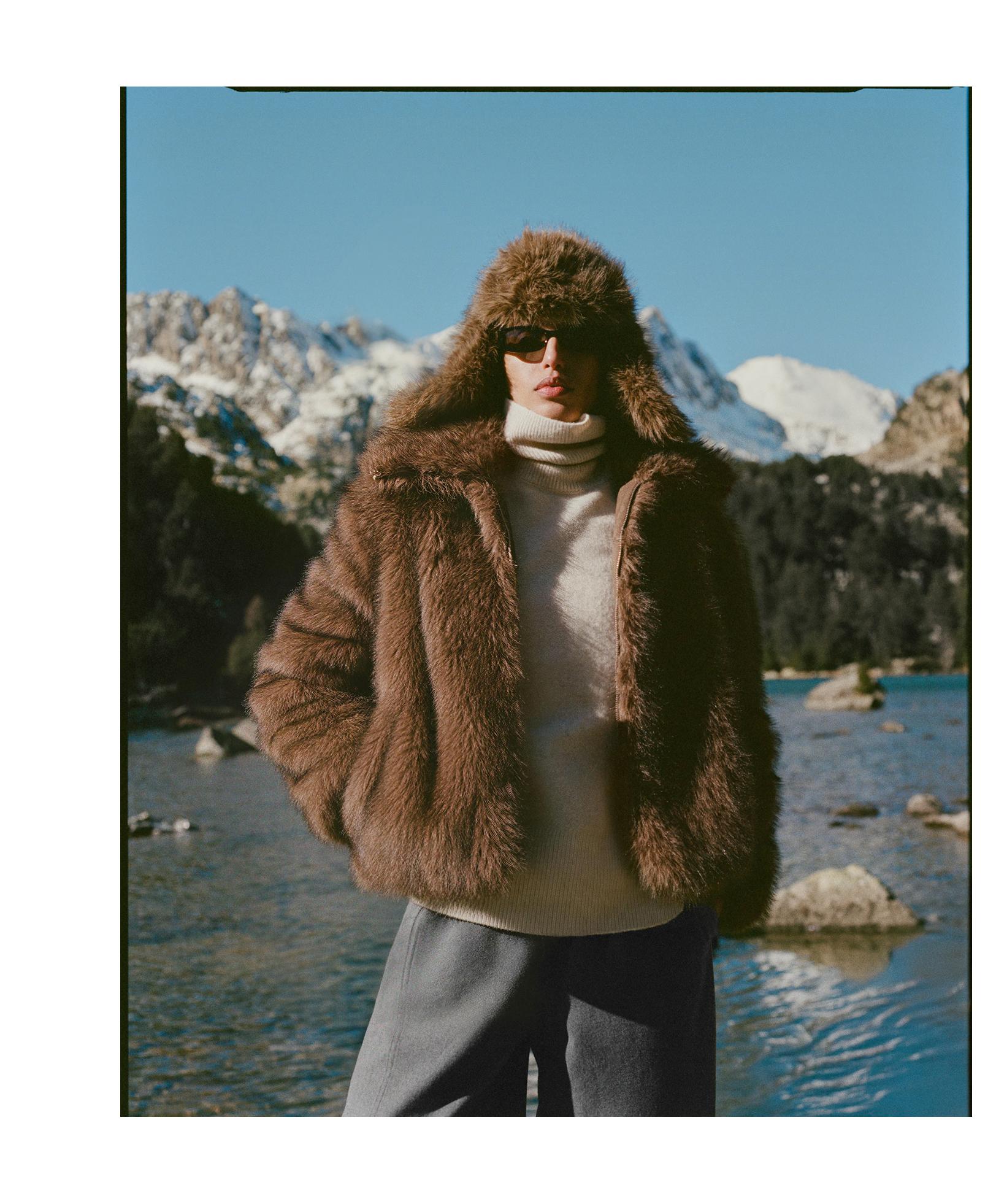 جاكيت بتأثير فرو