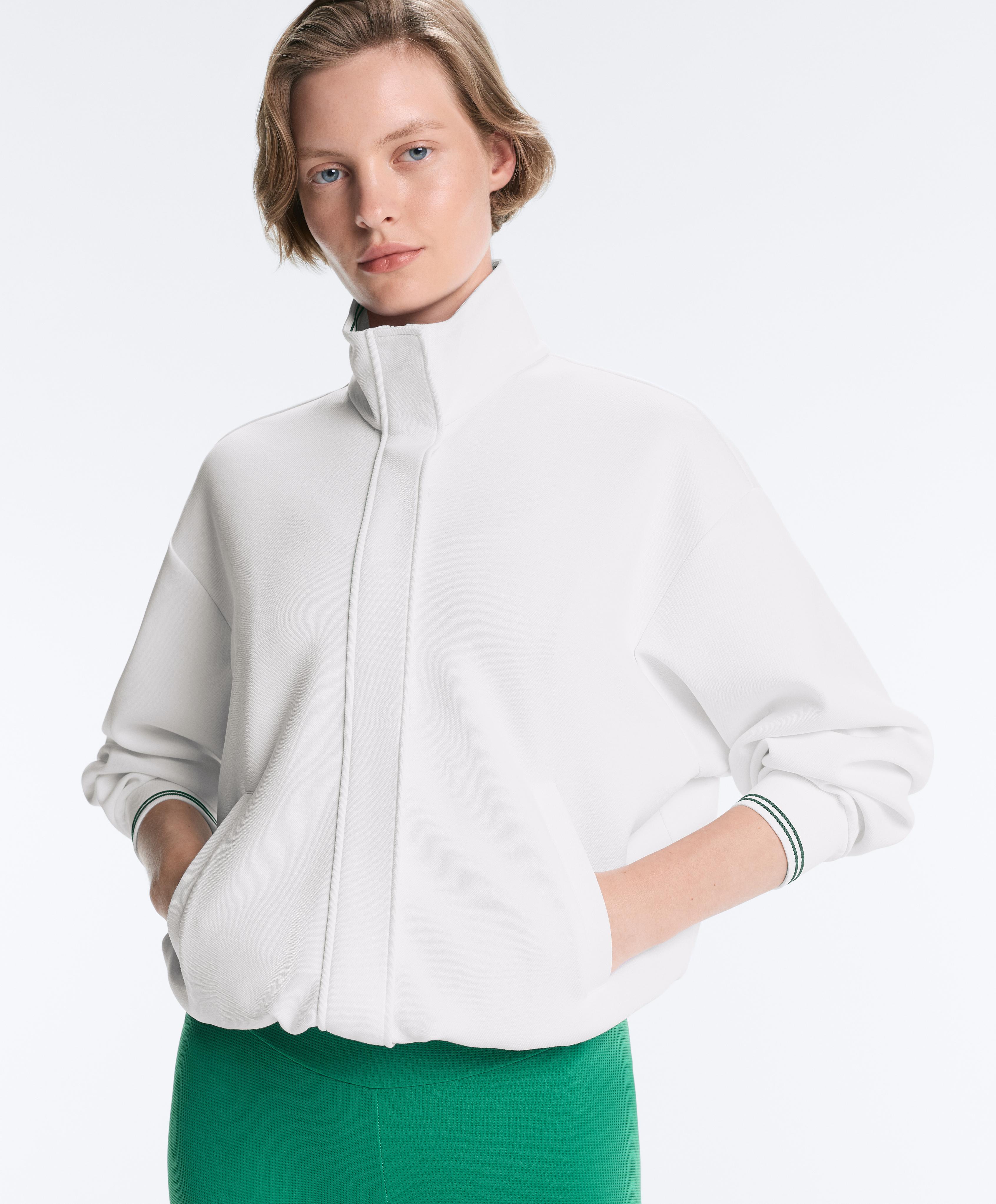 Cotton piqué jacket with piping Cotton piqué jacket with piping