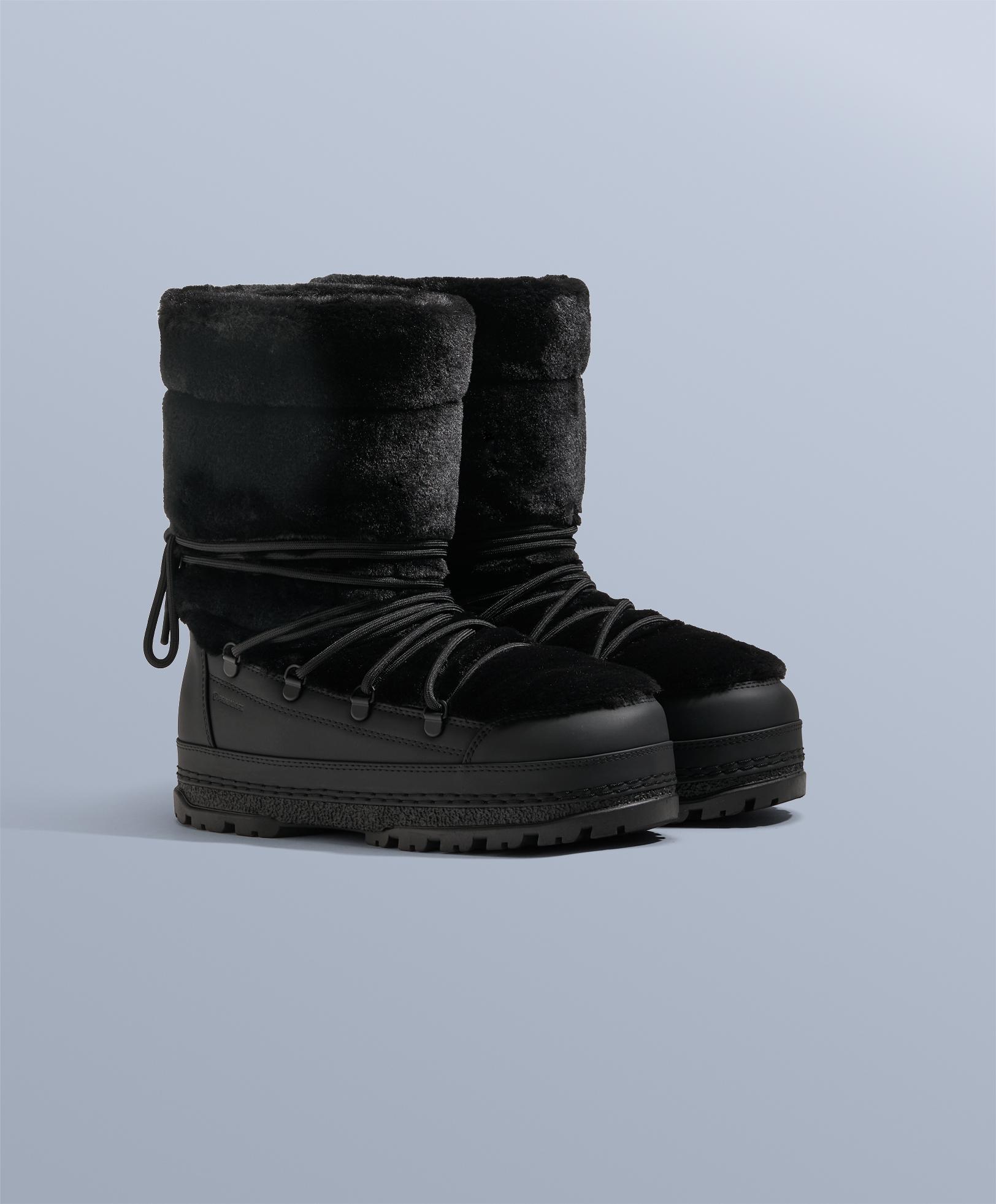 Lace-up technical faux fur boots Lace-up technical faux fur boots