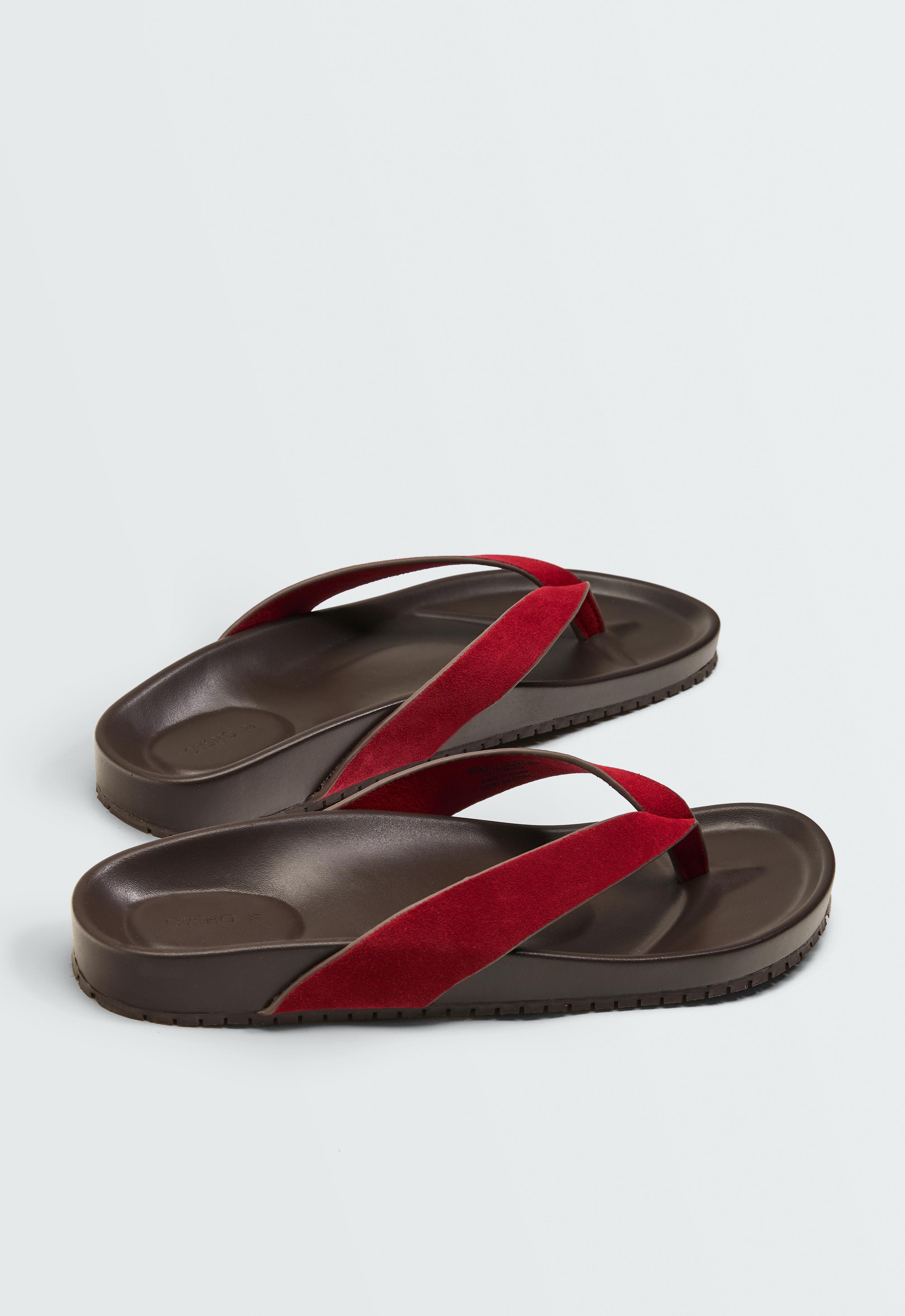 Leather sandals — RED