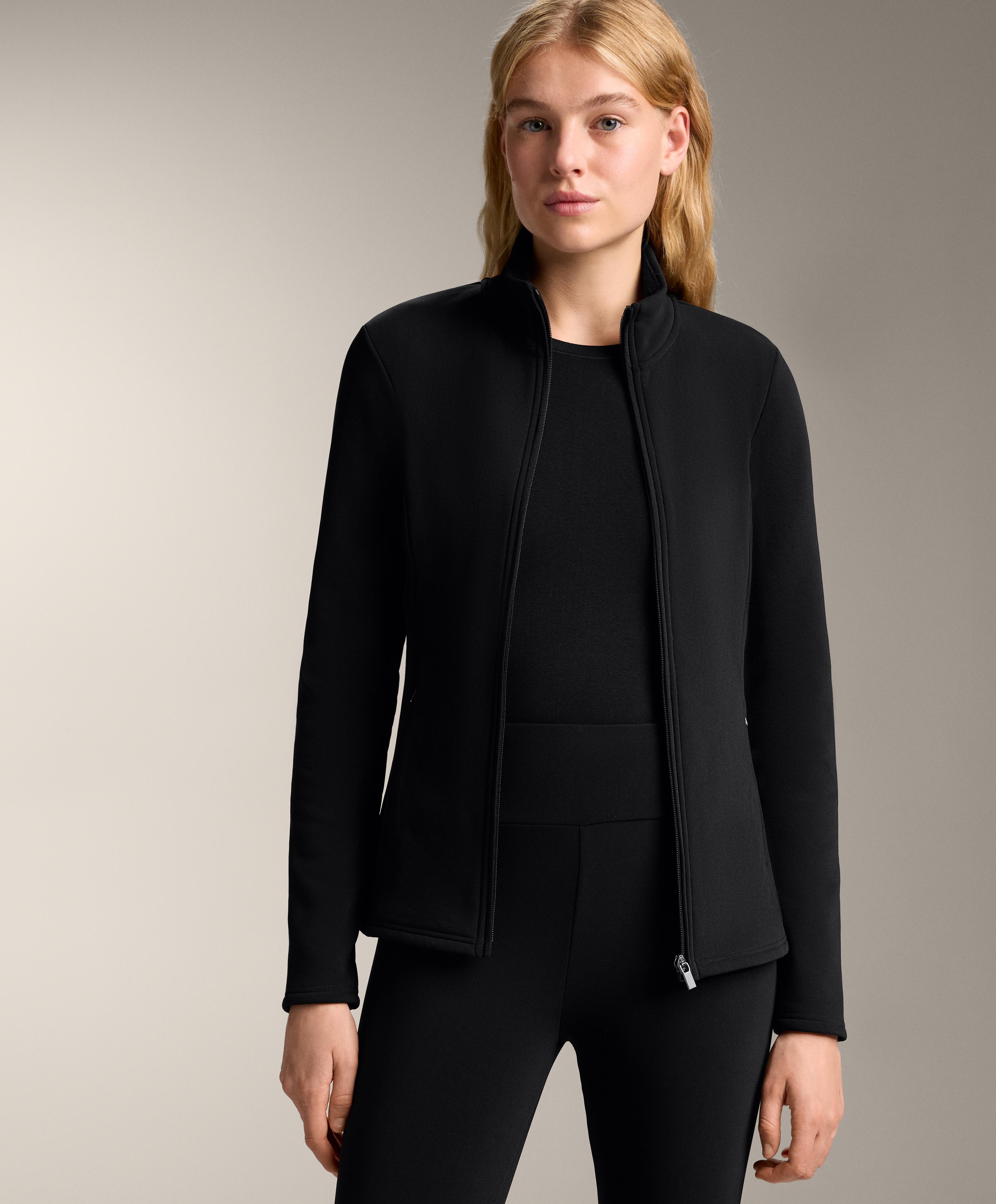 Long super extra warm seamless technical jacket — BLACK