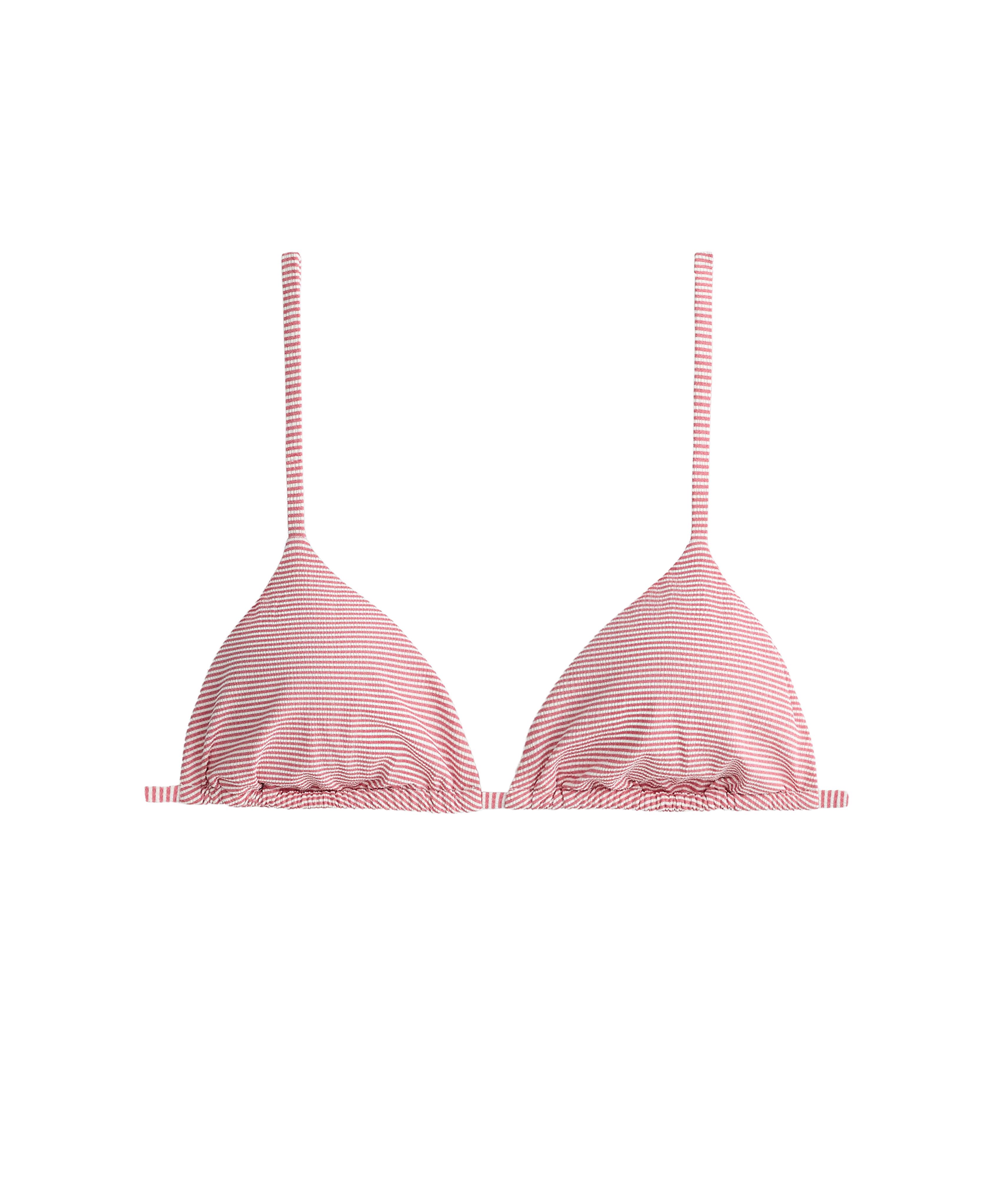 Stripe triangle bikini top — RED