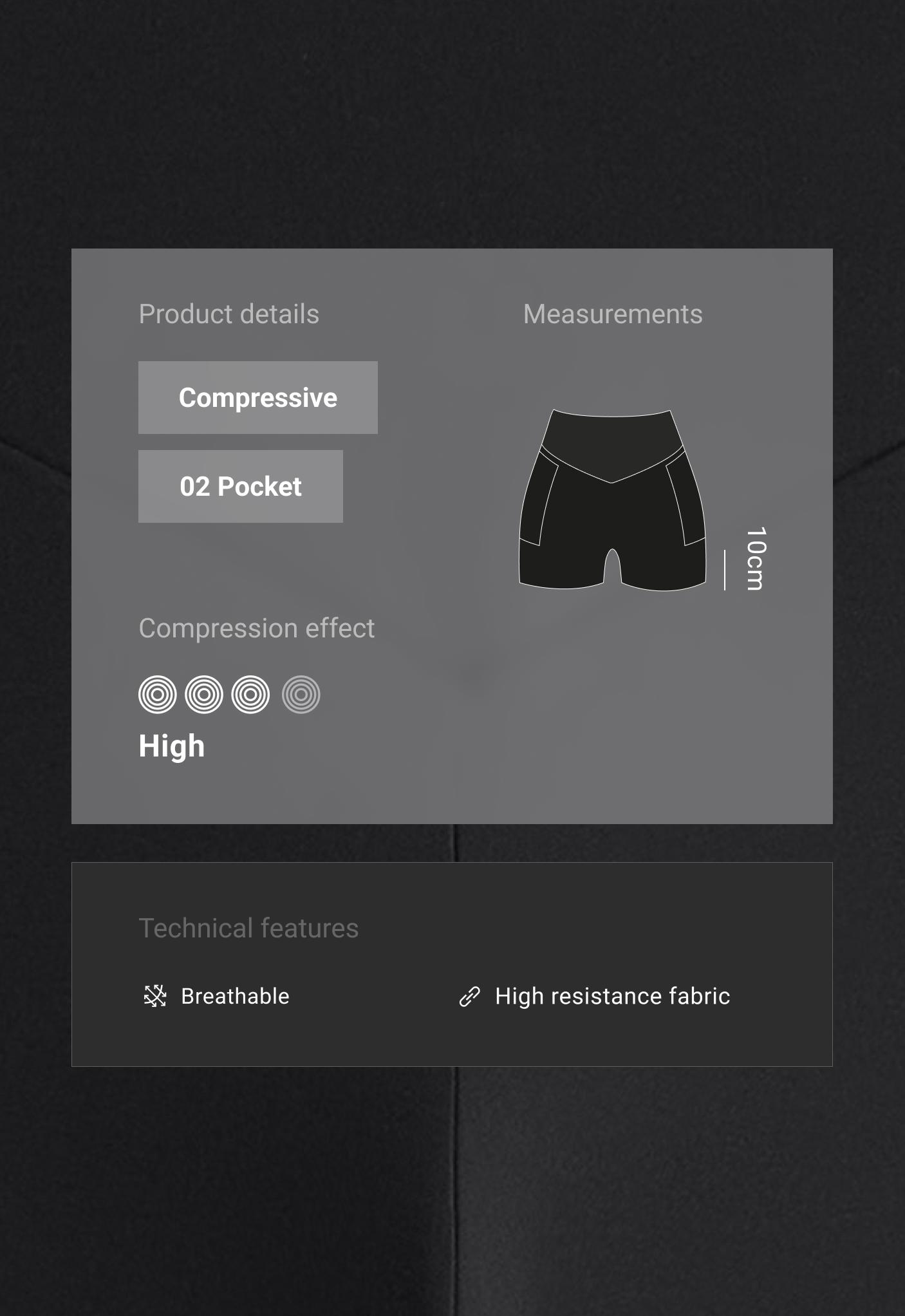 Compressive high-rise pocket 10cm hot pants Compressive high-rise pocket 10cm hot pants