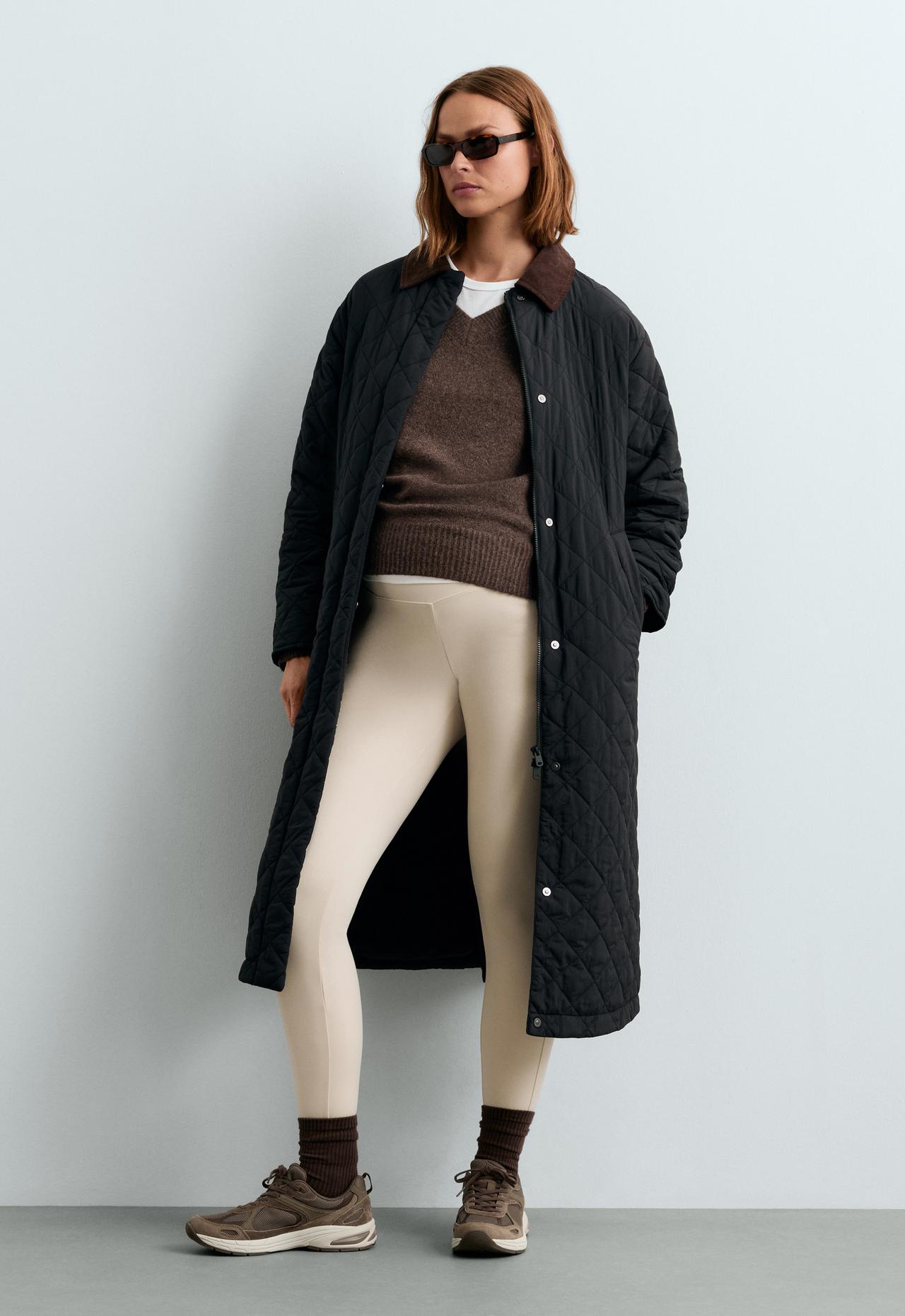 65cm Warm maternity leggings with zips — ECRU