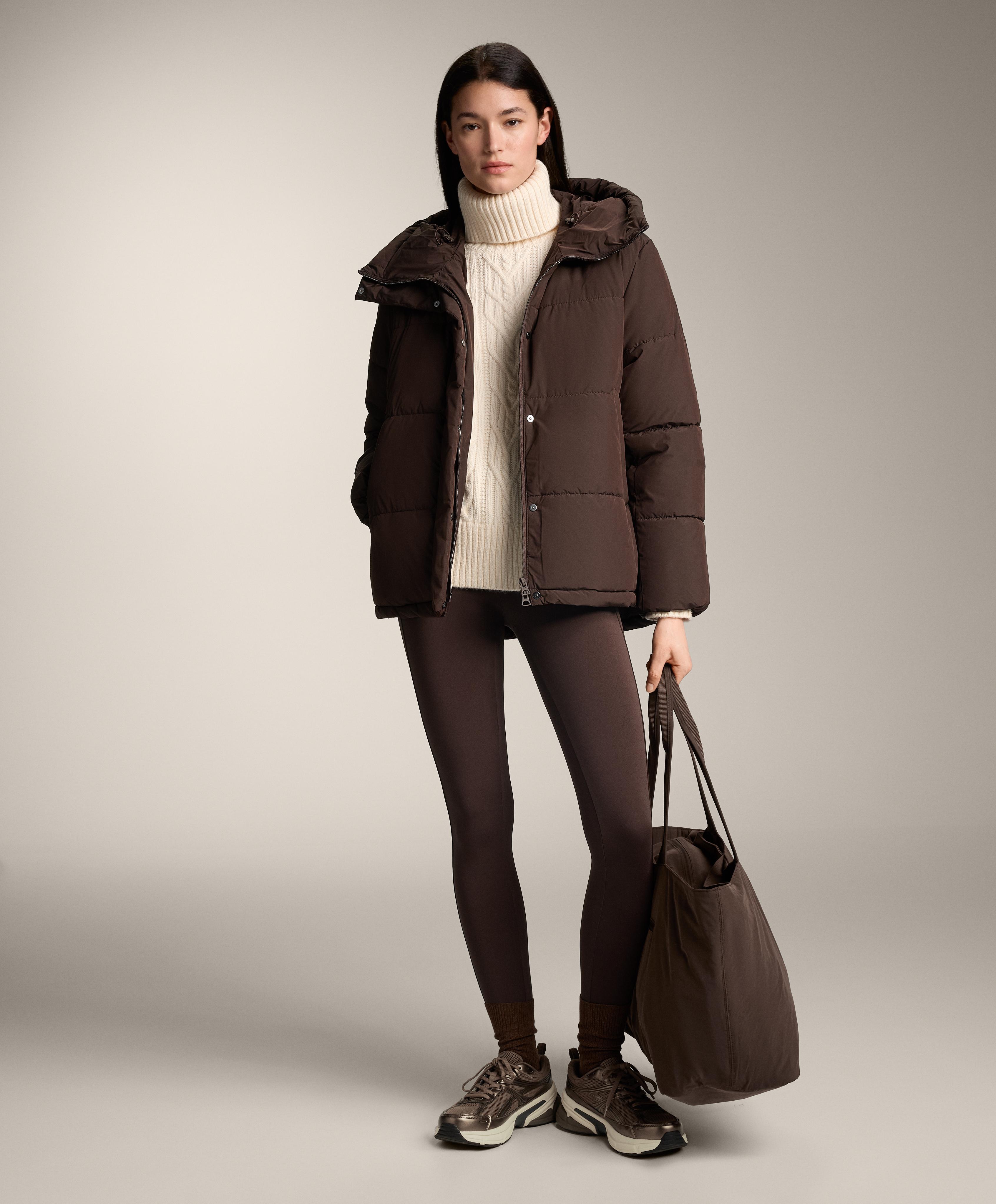 High neck cable knit jumper