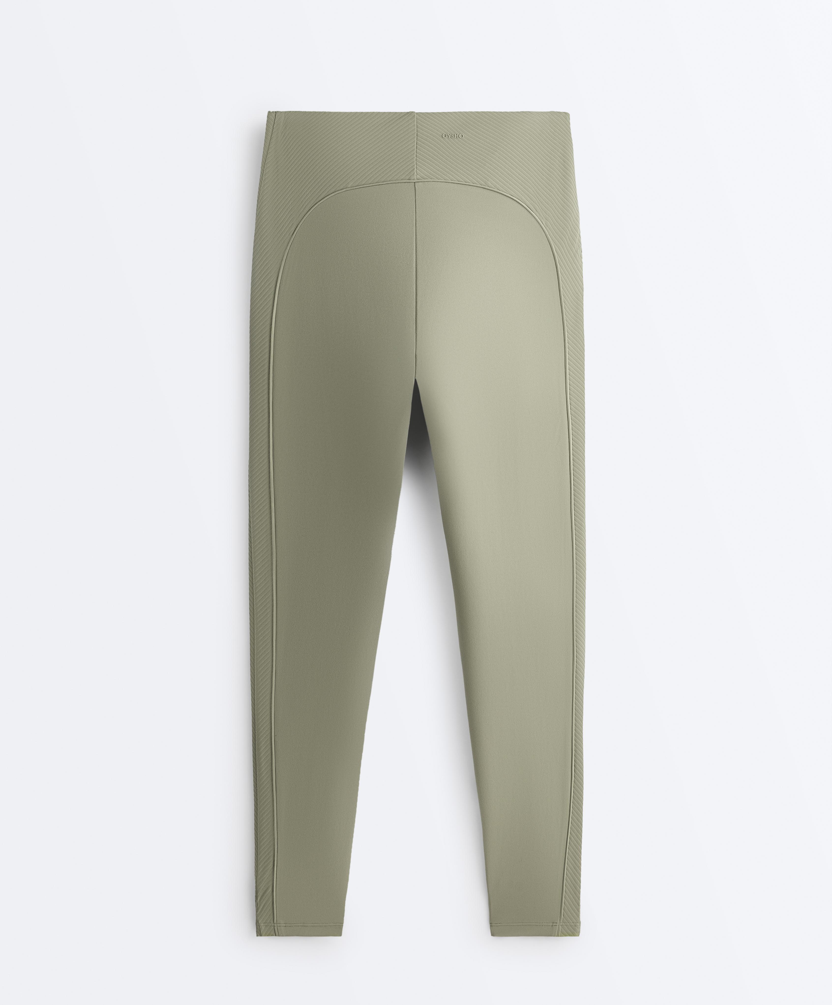 Comfortlux high-rise rib ankle-length leggings — PALE GREEN