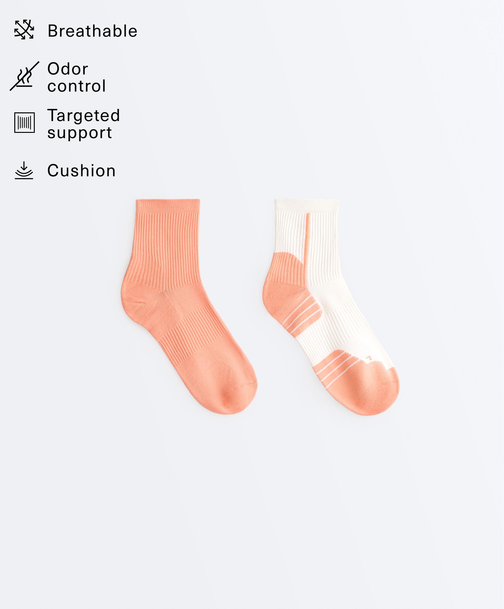 2 pares de calcetines quarter mezcla poliamida running