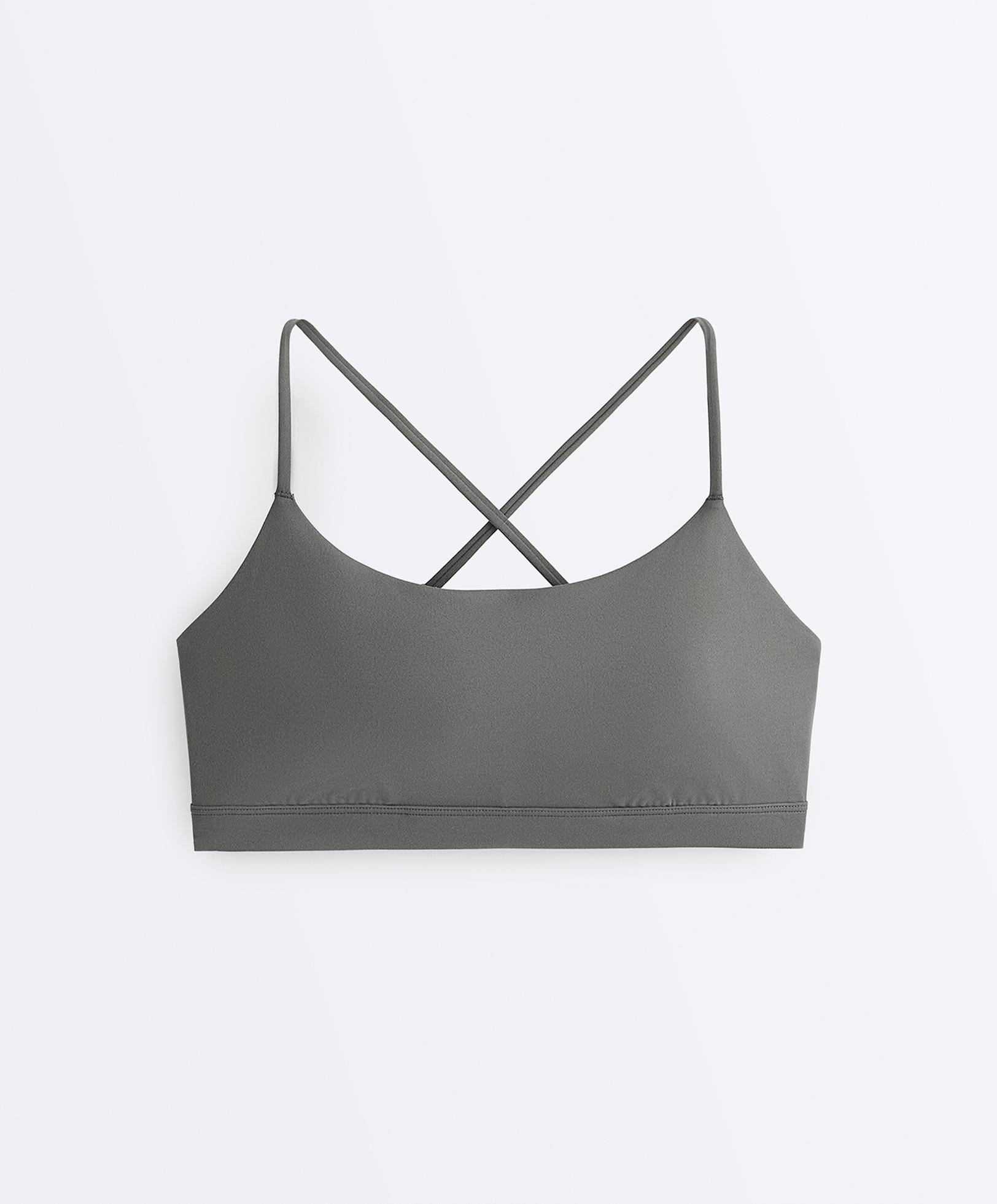 Low-support Comfortlux sports bra with straps — MID GREY