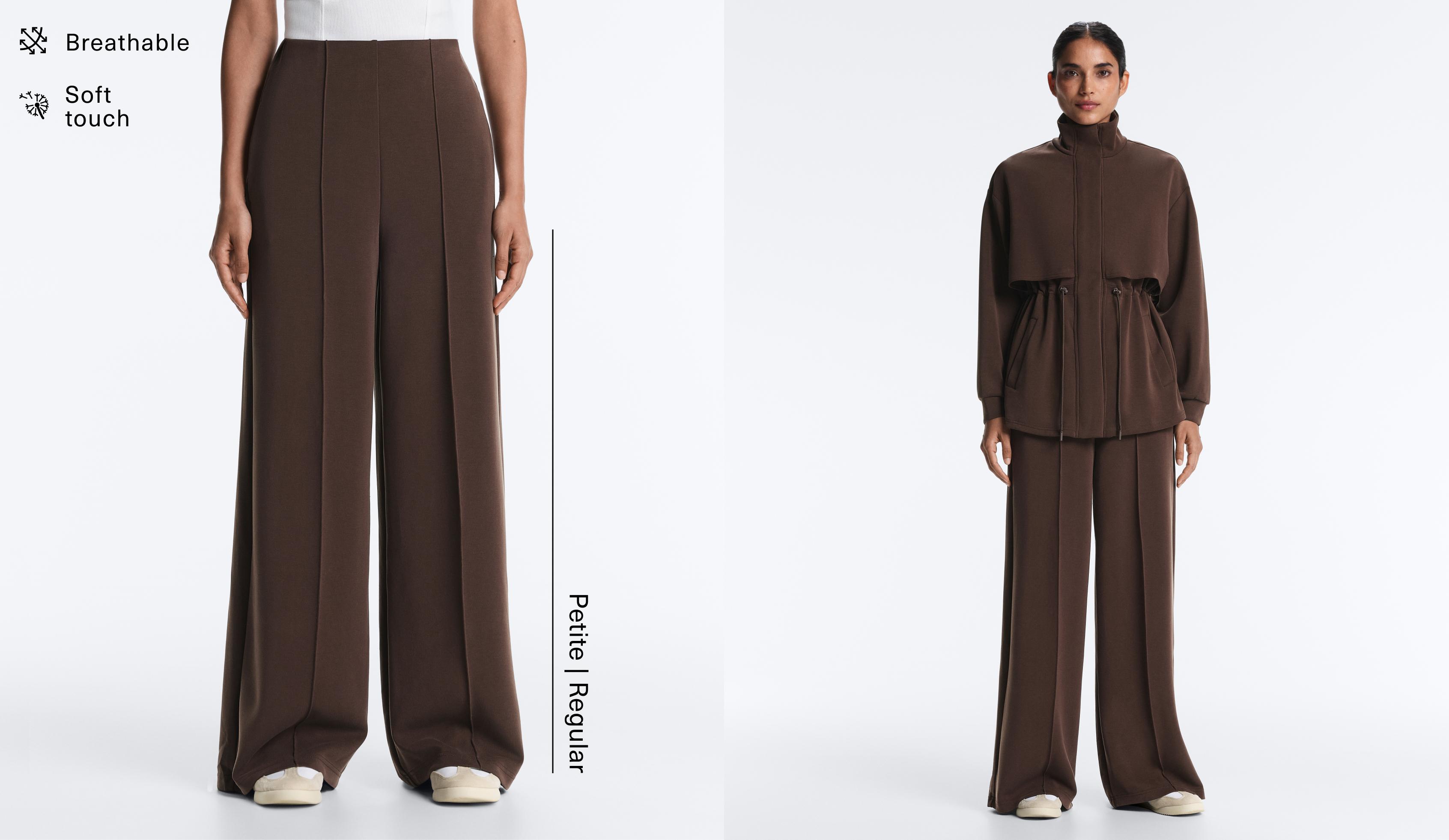 Pantalon droit à nervure avec modal au toucher doux Pantalon droit à nervure avec modal au toucher doux