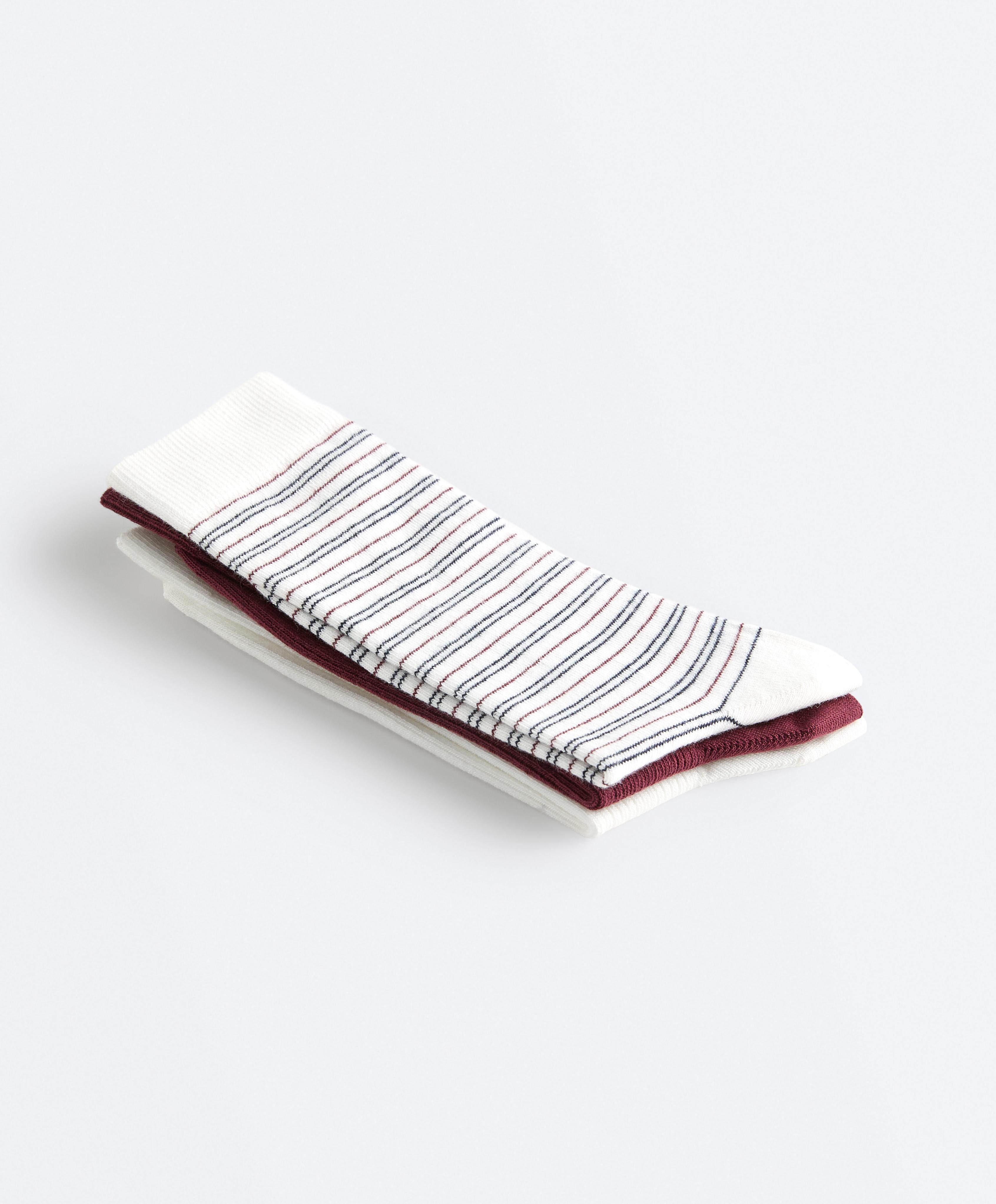 3 pairs of cotton blend Classic socks — MAROON