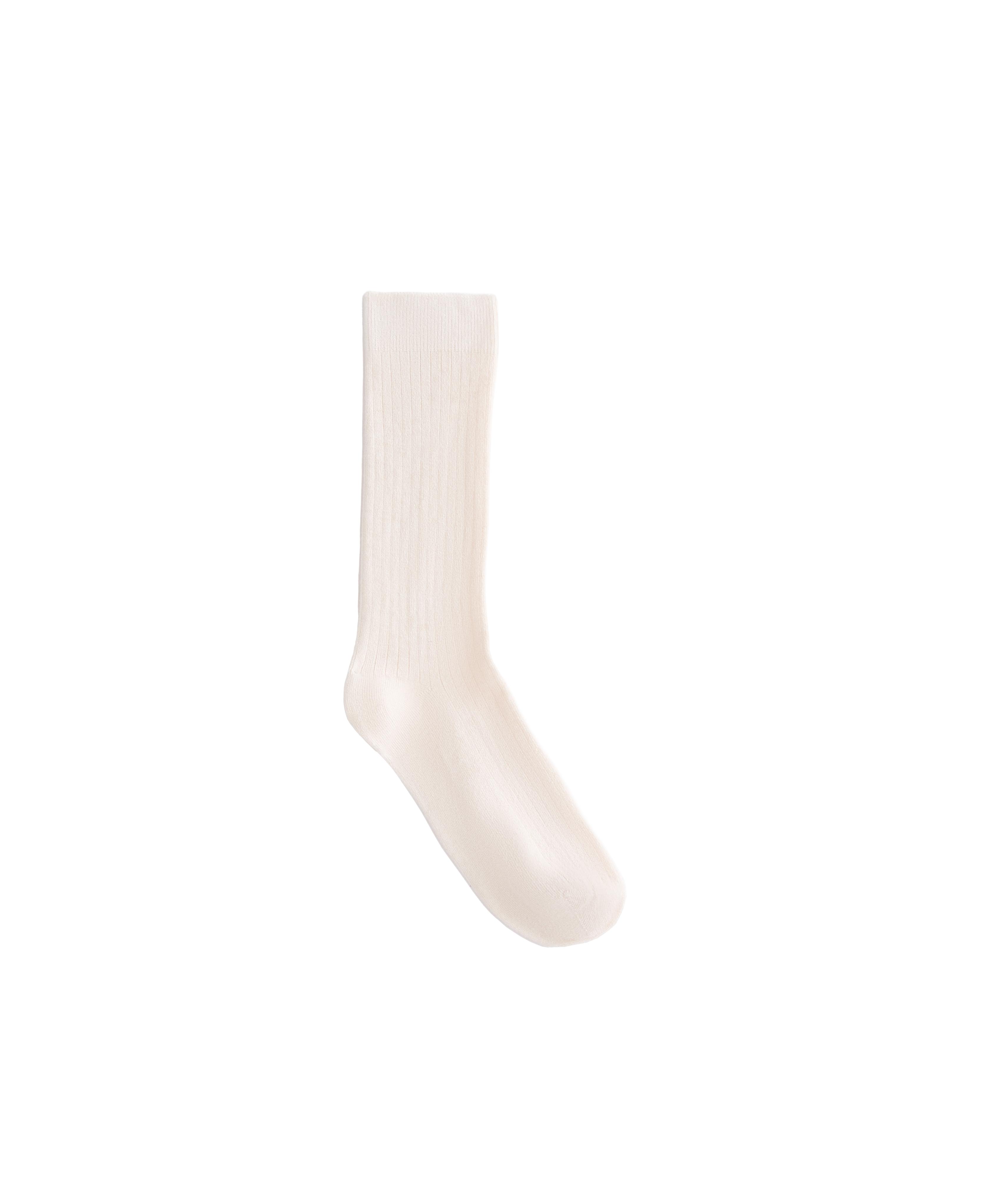 Modal blend classic socks with 13% cashmere — ECRU