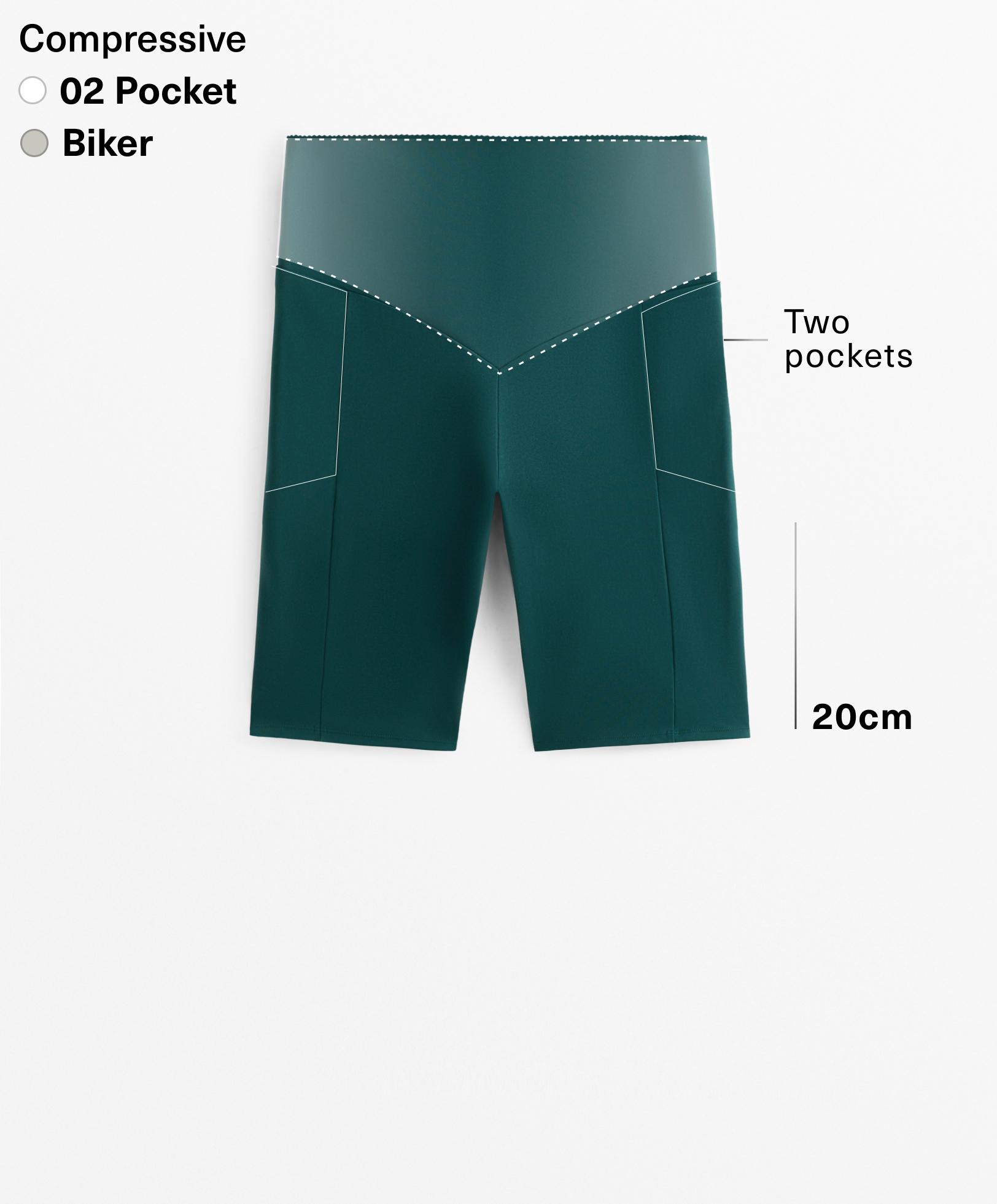 Compressive pocket high rise 20cm cycle leggings