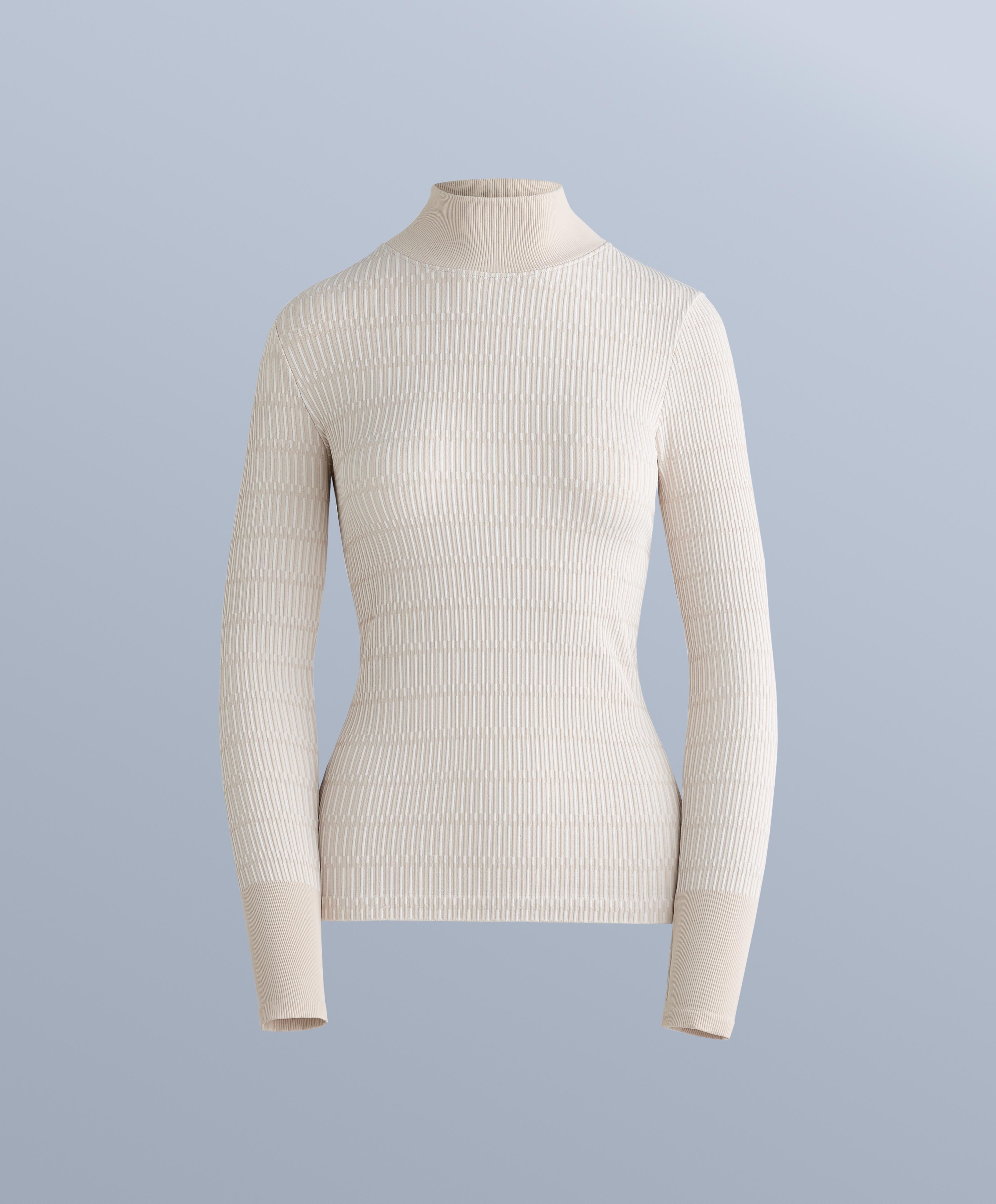 Geometric seamless thermal base layer T-shirt — PALE MINK