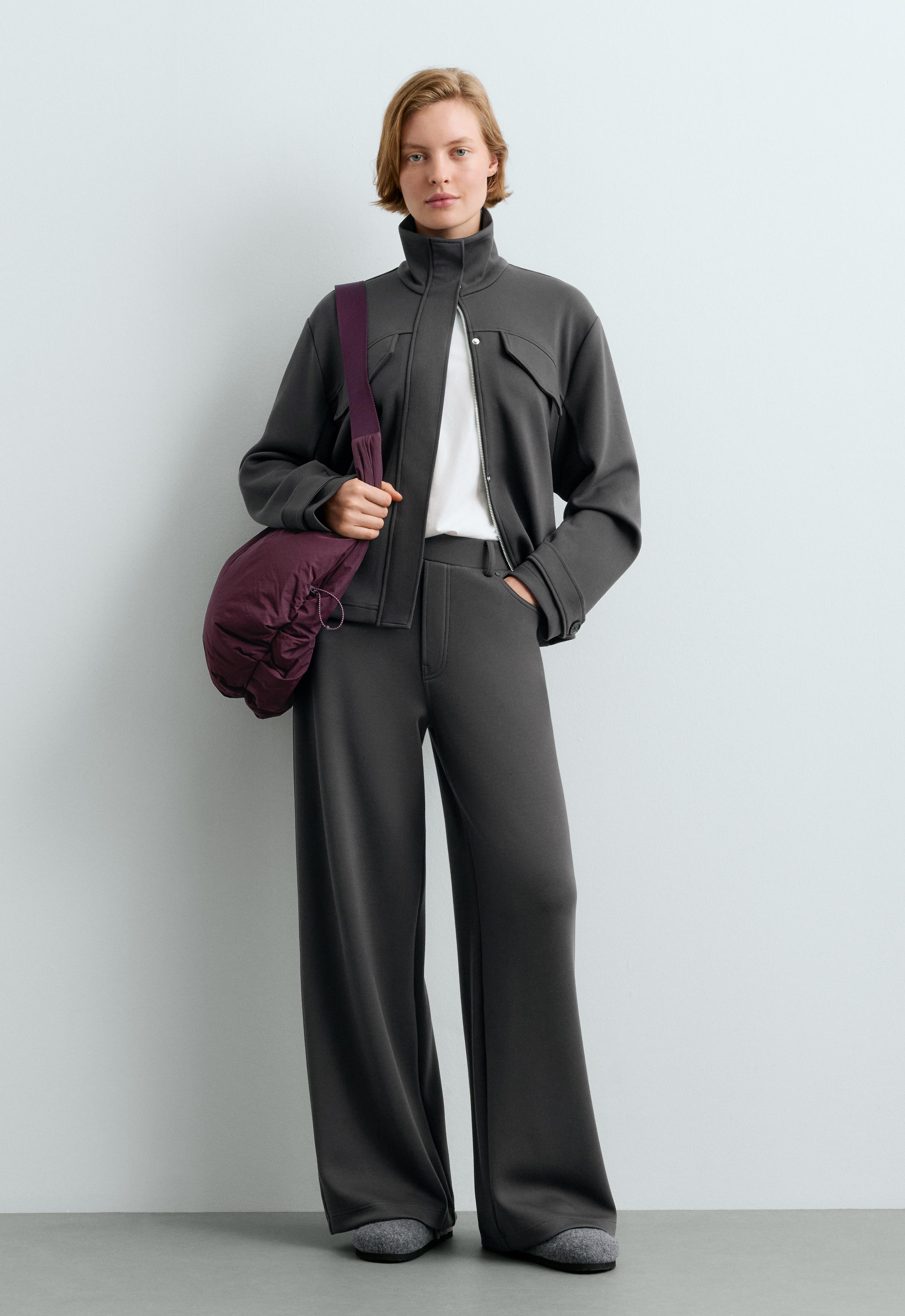 5-pocket wide-leg trousers — DARK ANTHRACITE