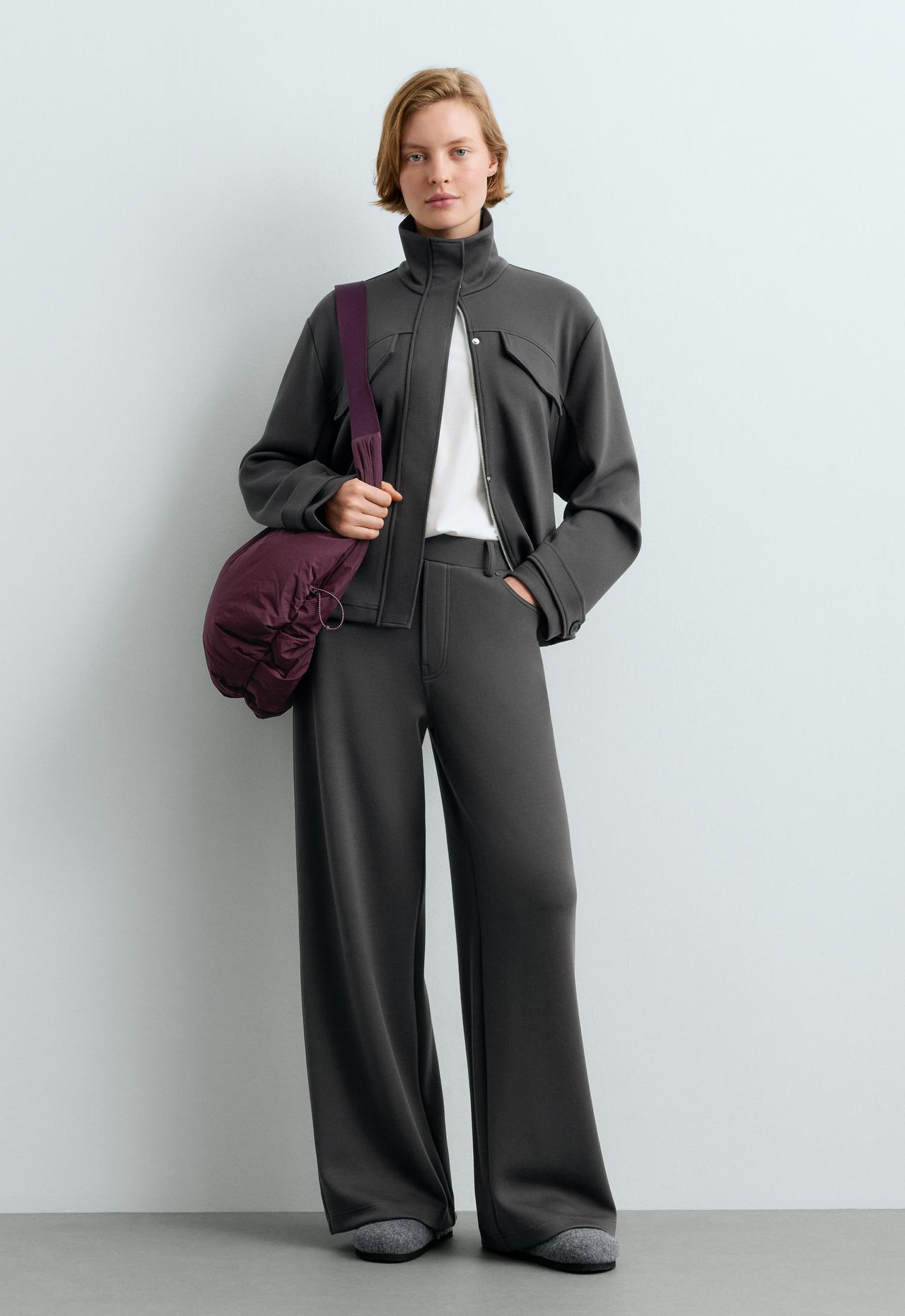 5-pocket wide-leg trousers — DARK ANTHRACITE