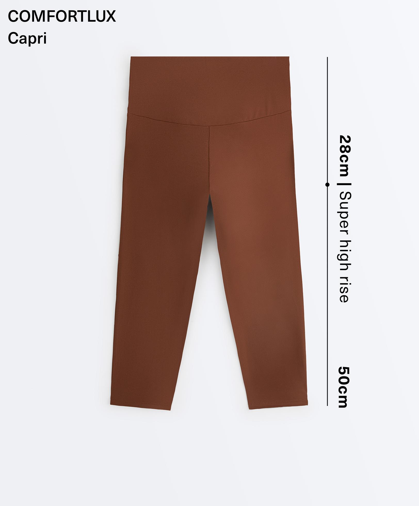 Comfortlux super-high-rise 50cm capri leggings — COFFEE