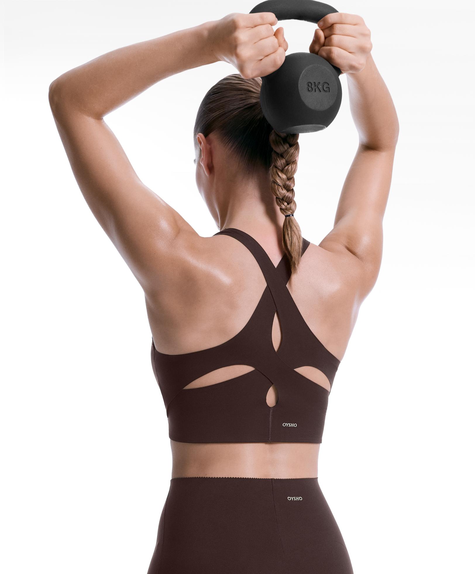 Light Touch crossover back tank top — Dark chocolate