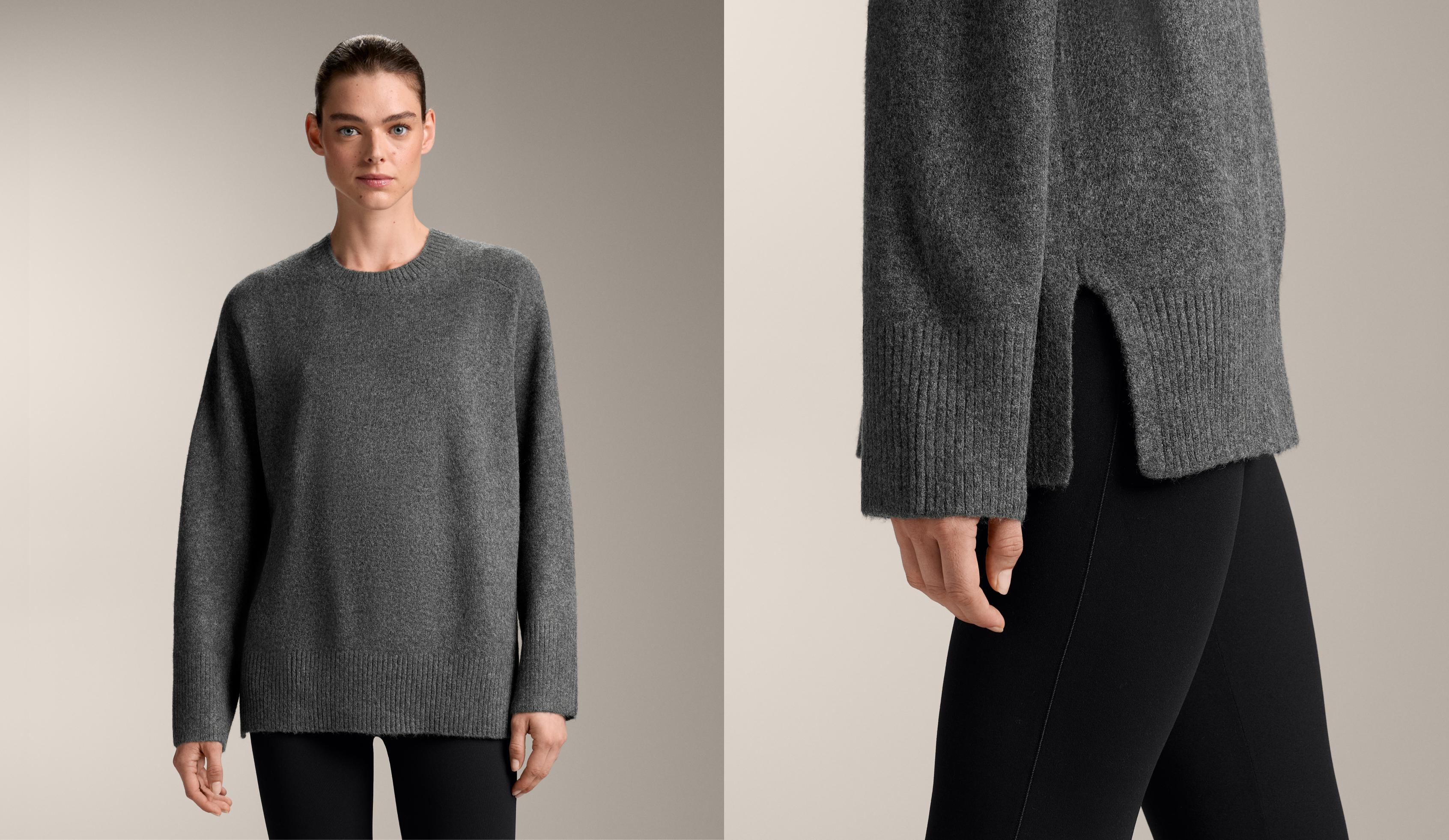 เสื้อเจอร์ซีย์ผ้าถักเนื้อนุ่มคอกลม - ลดราคา