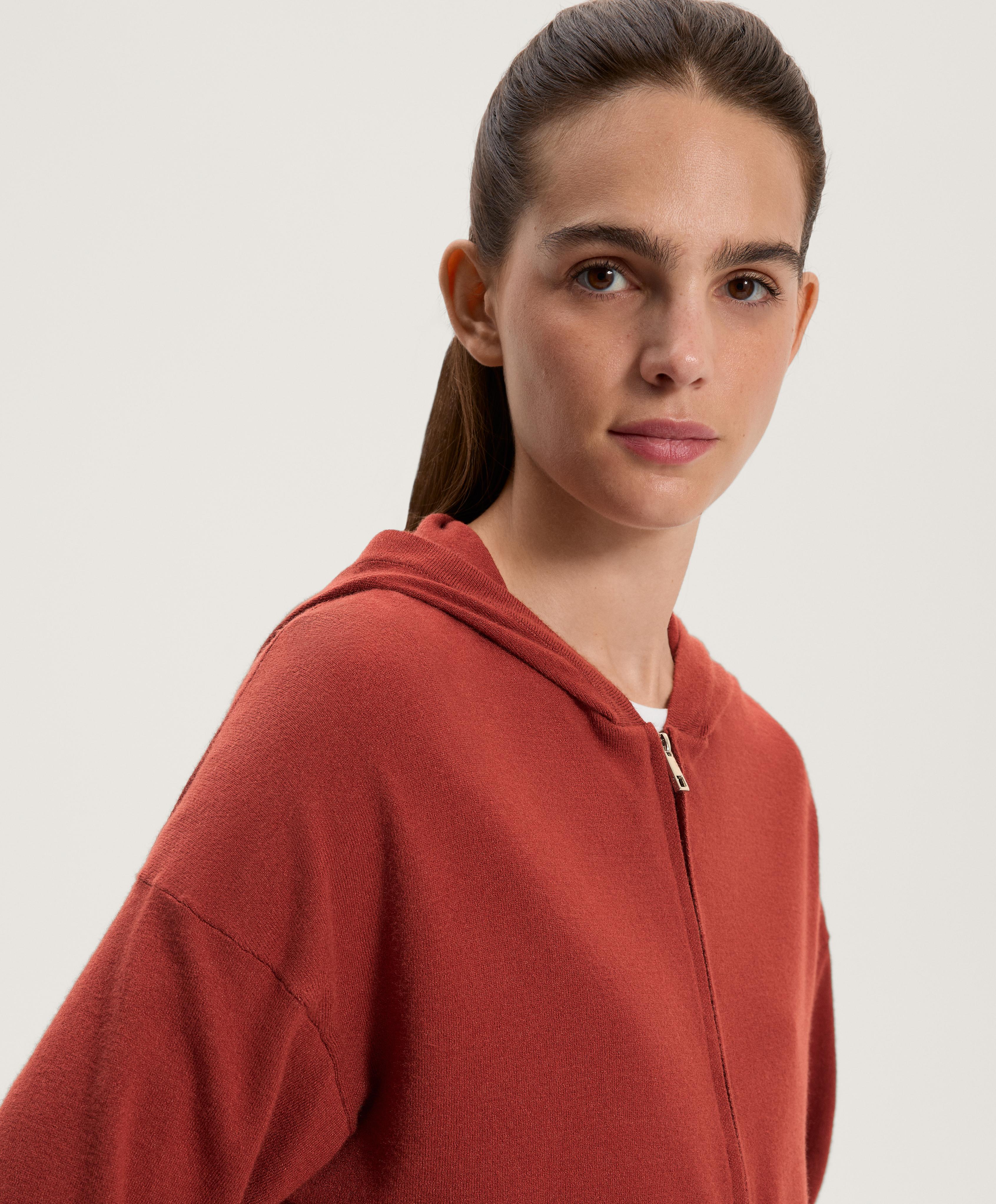 Long knit hooded jacket - Sale Long knit hooded jacket - Sale