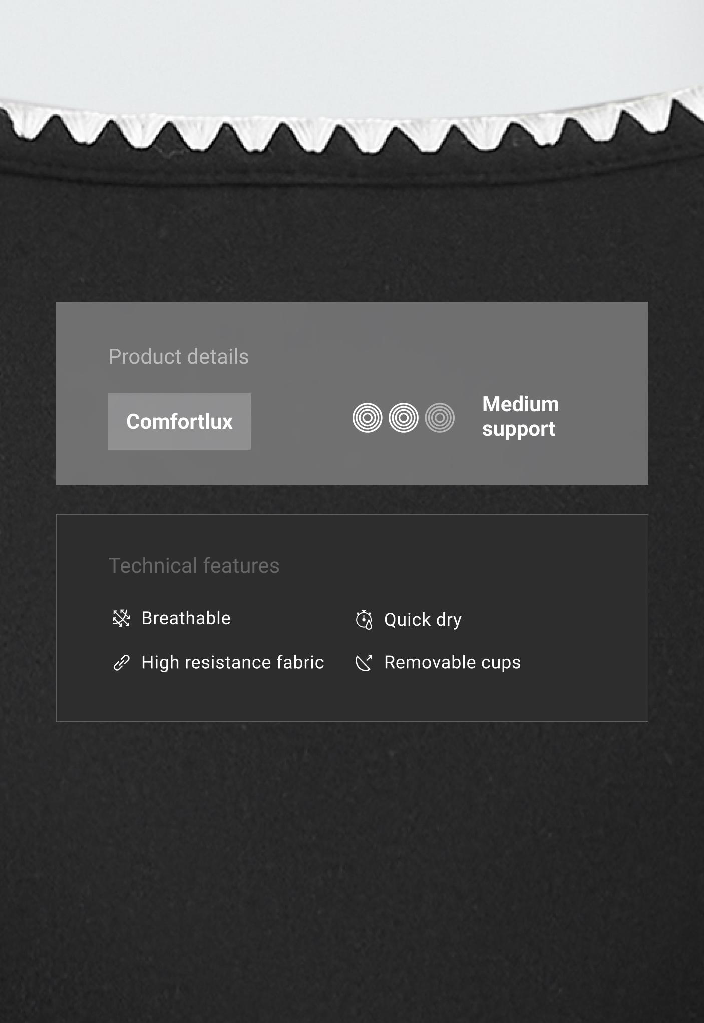 Medium-support Comfortlux sports bra with contrast seams Medium-support Comfortlux sports bra with contrast seams