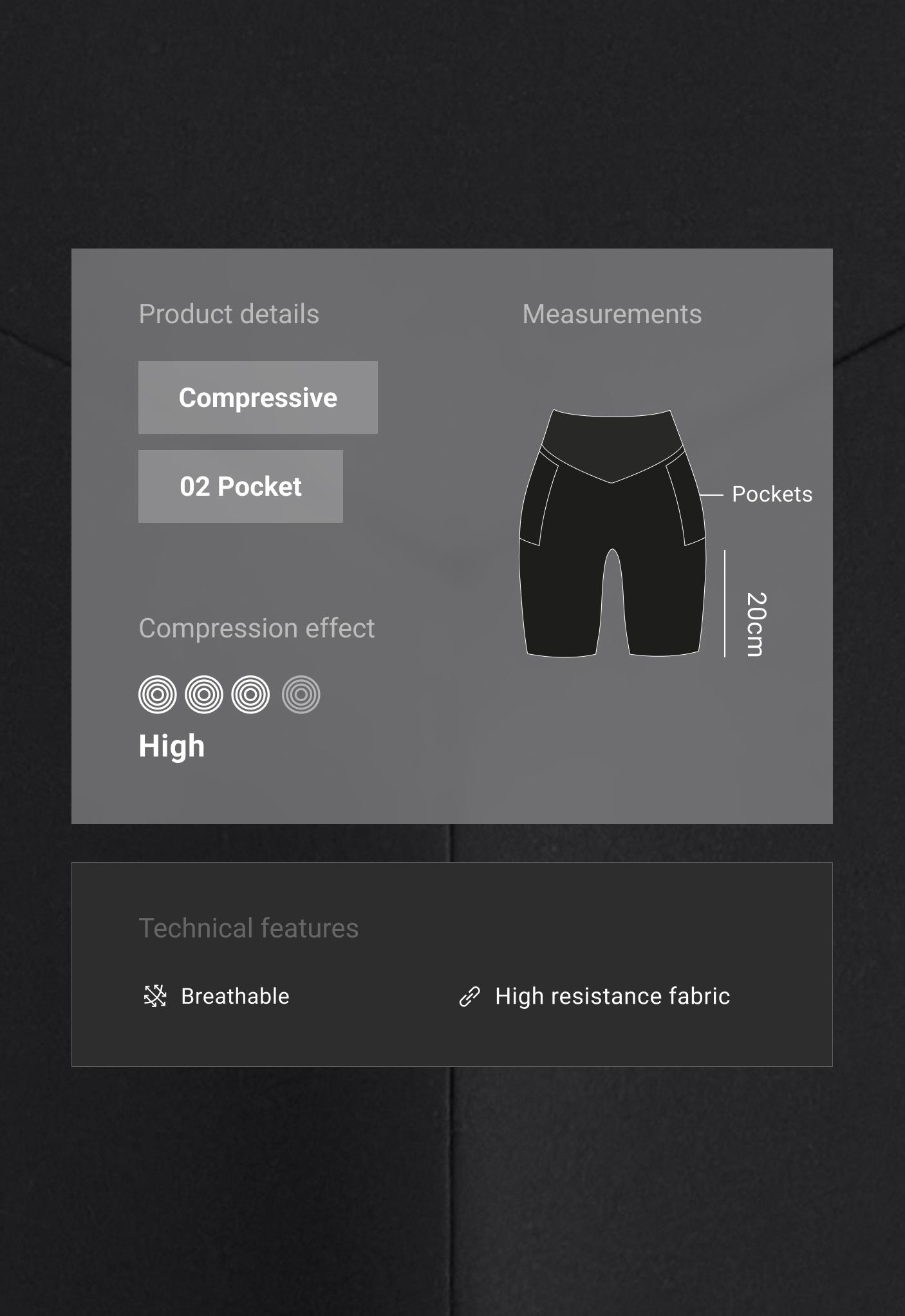 High-rise compressive pocket 20cm cycle leggings High-rise compressive pocket 20cm cycle leggings