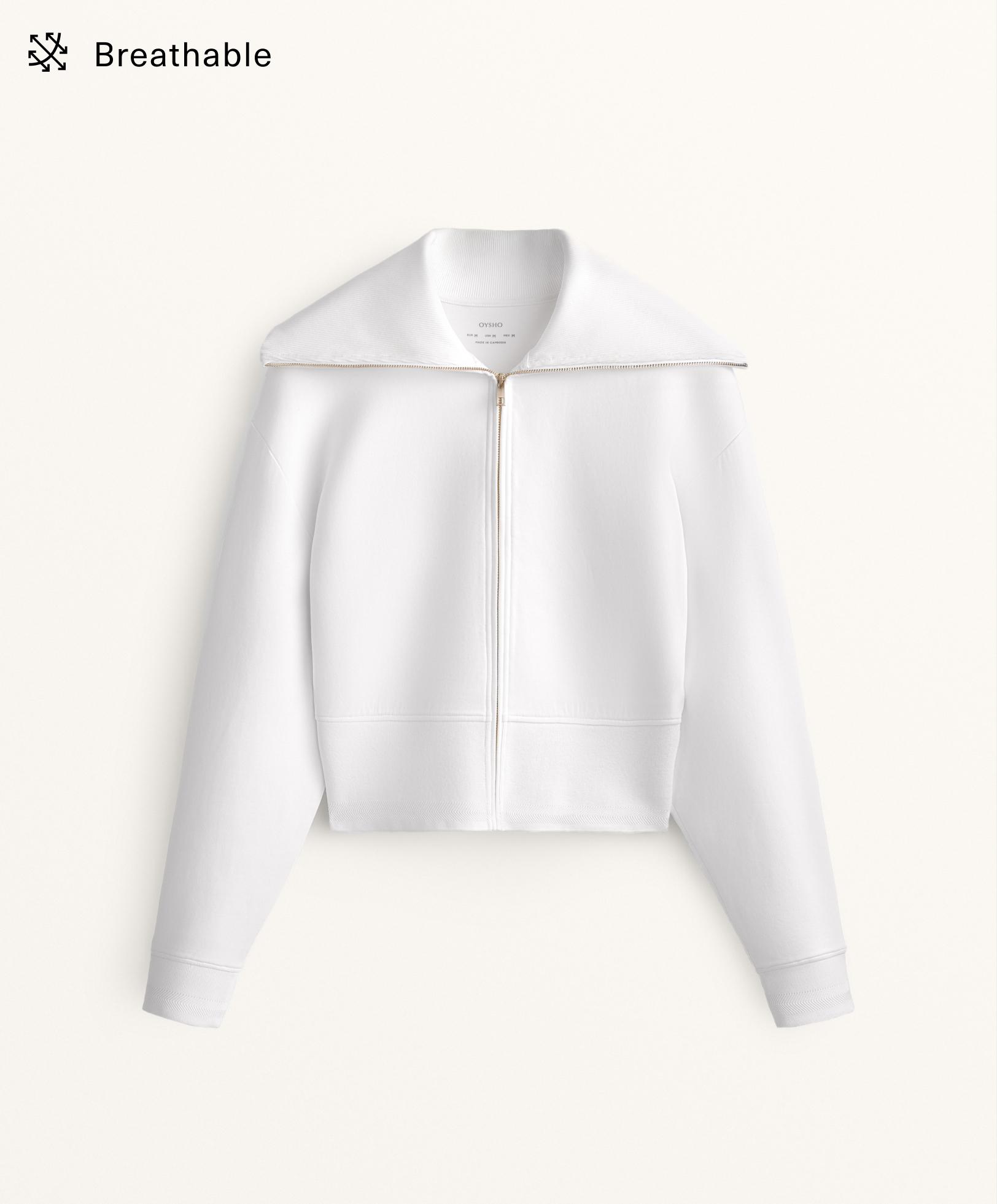 Veste à col montant rib en coton