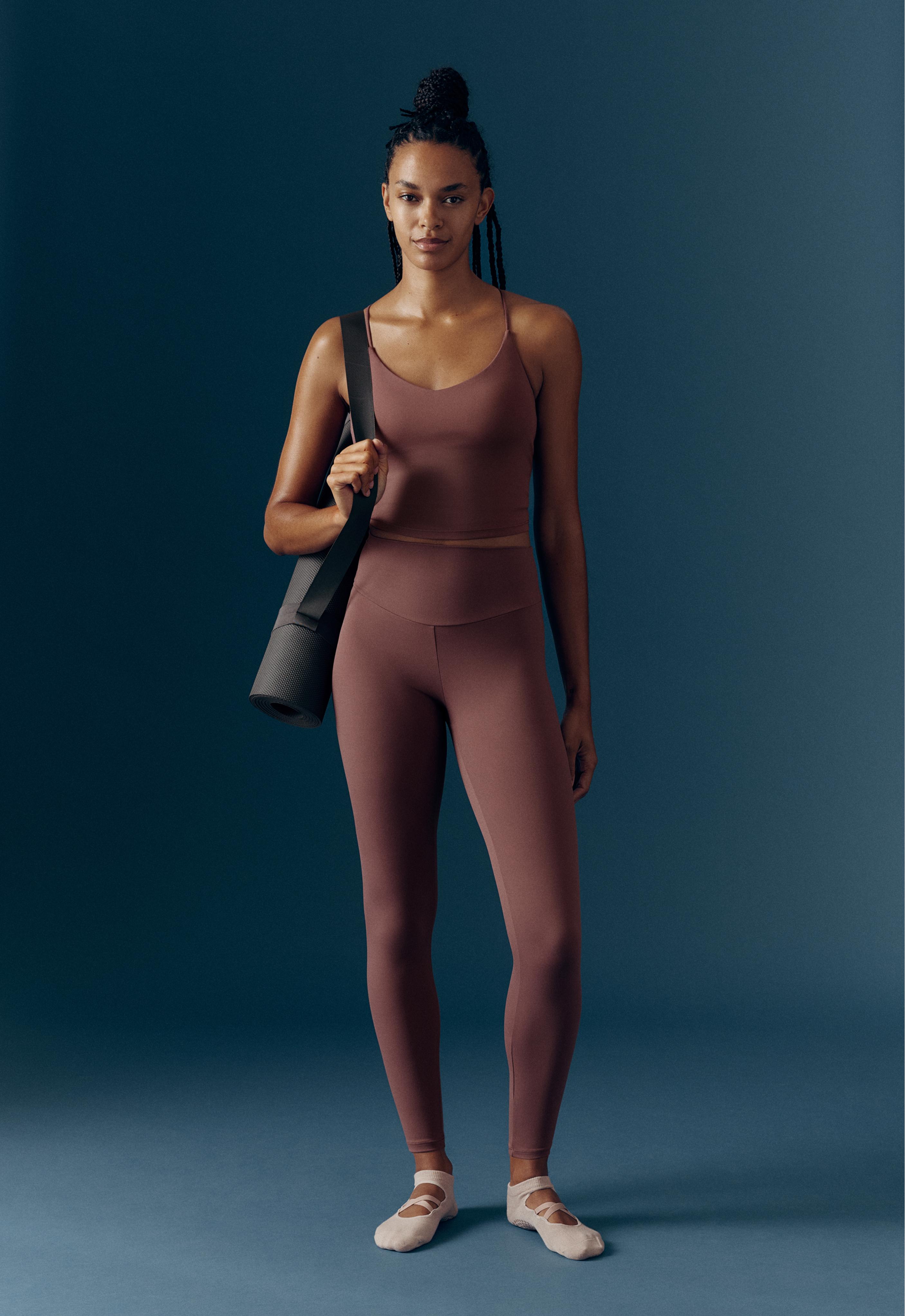 Comfortlux high-waisted ankle-length leggings — MAUVE-TAUPE
