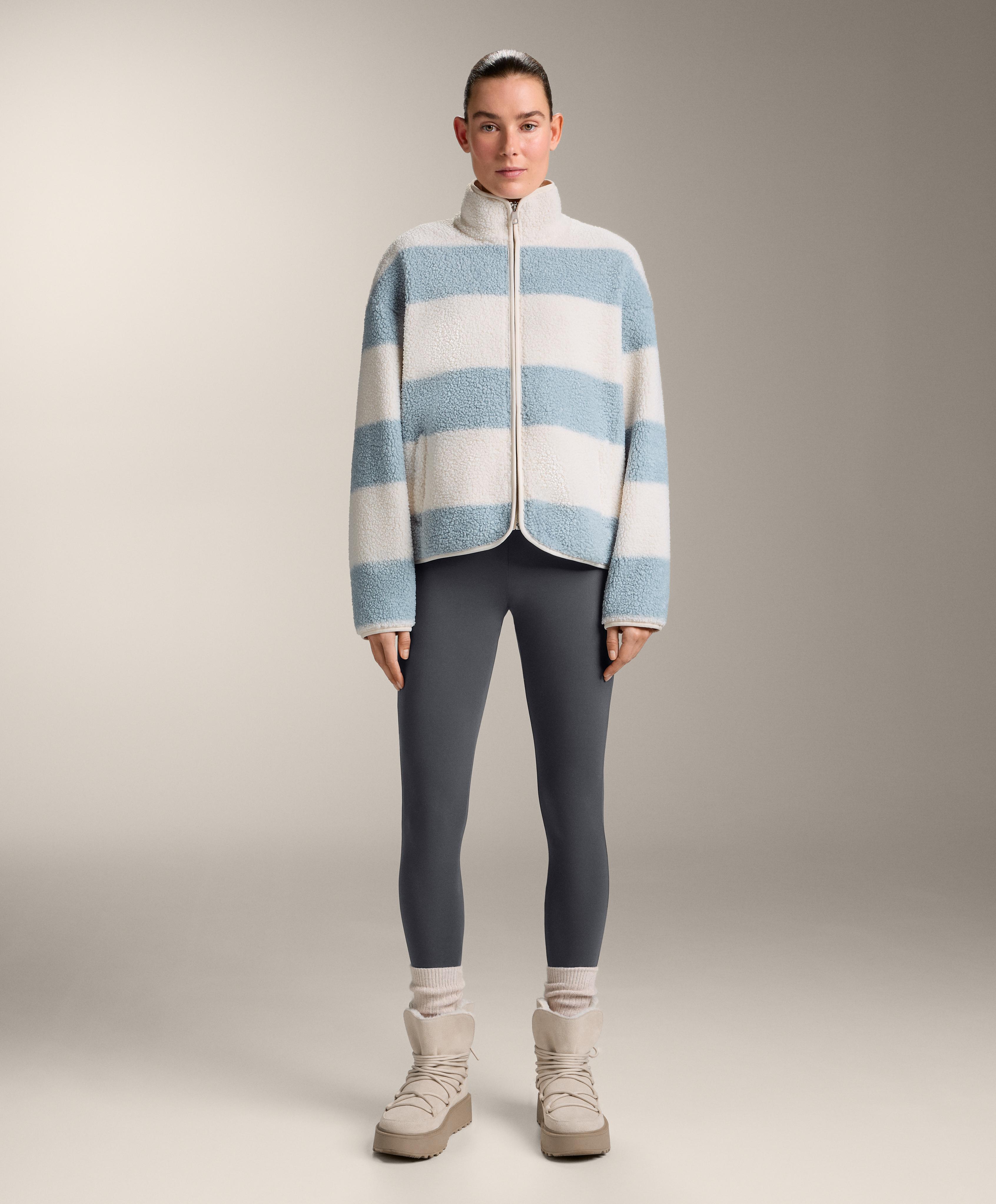 Randig Bomberjacka med fuskpäls Randig Bomberjacka med fuskpäls